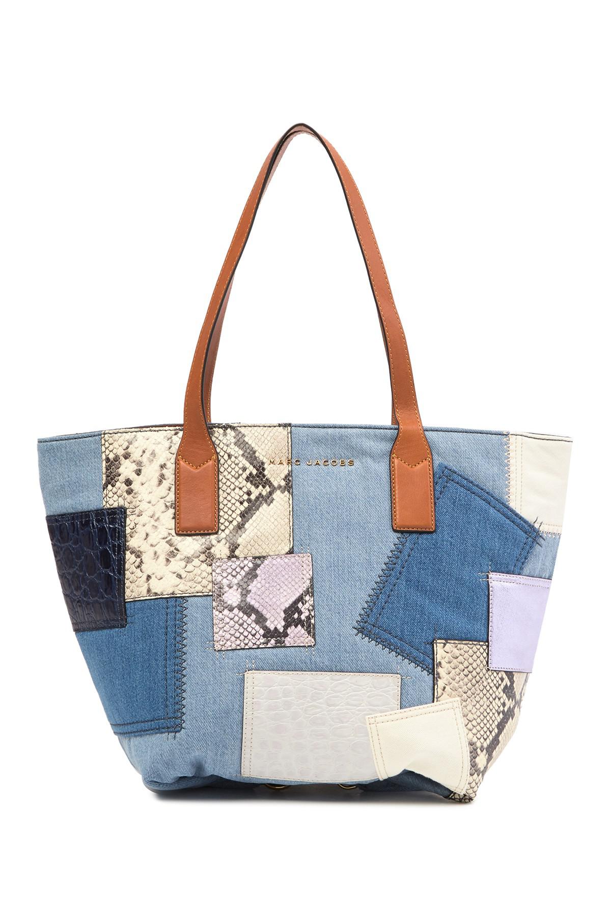 Marc Jacobs Denim Patchwork Wingman Tote Bag in Blue Lyst