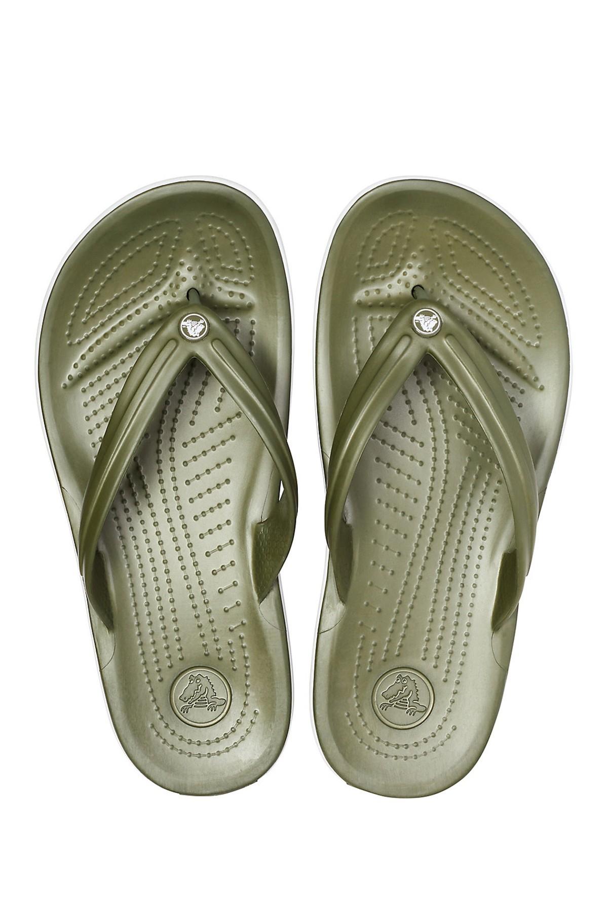 green croc flip flops