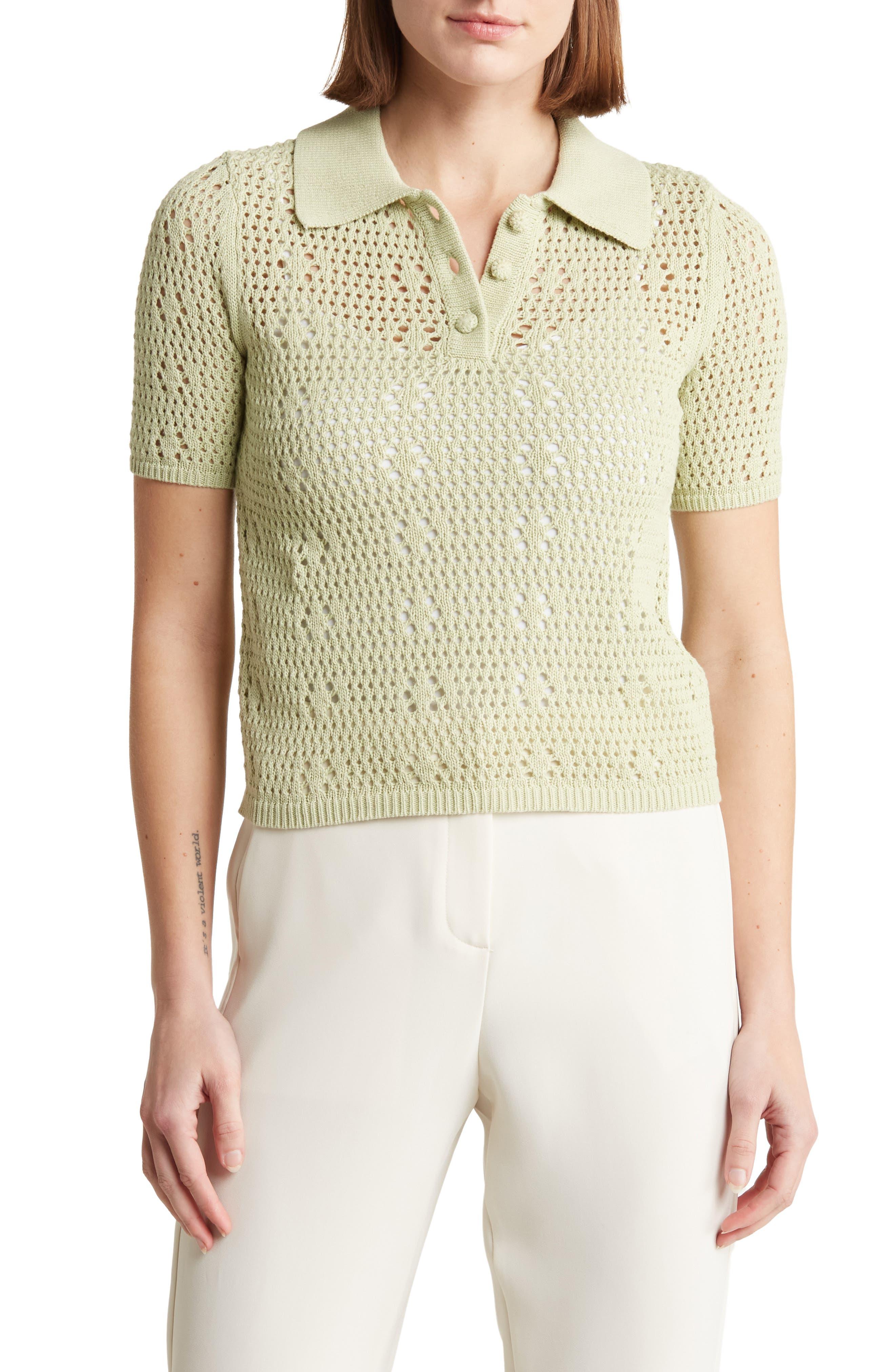 T Tahari Metallic Eyelash Knit Pullover Sweater