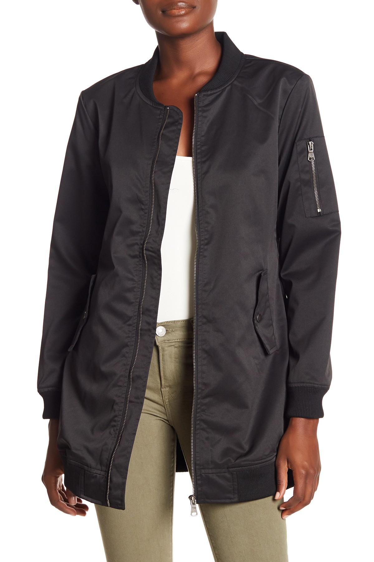 Download Etienne Marcel Long Line Bomber Jacket in Black - Lyst