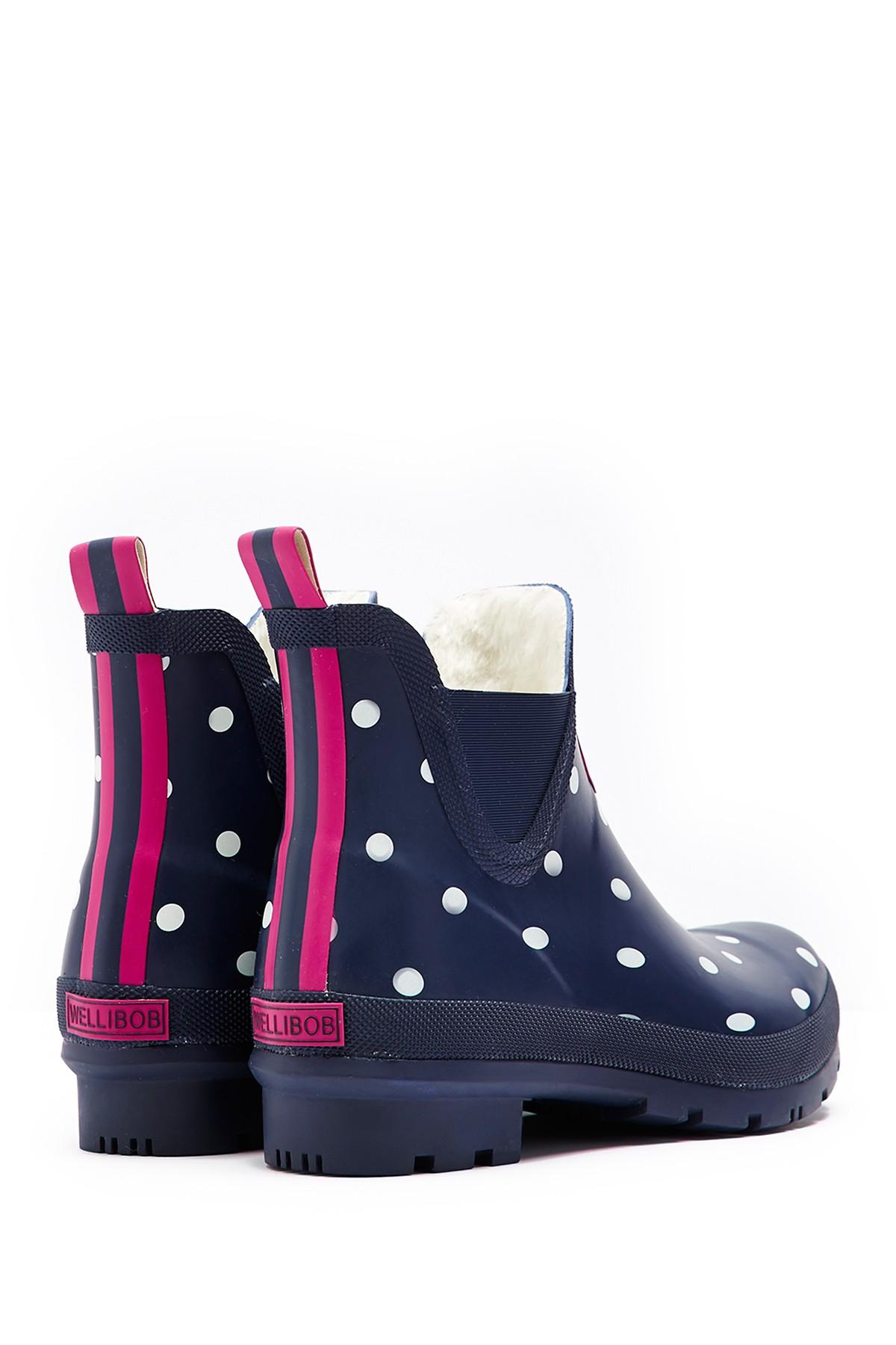 Joules Wellibob Faux Fur Lined Rain Boot in Blue Lyst