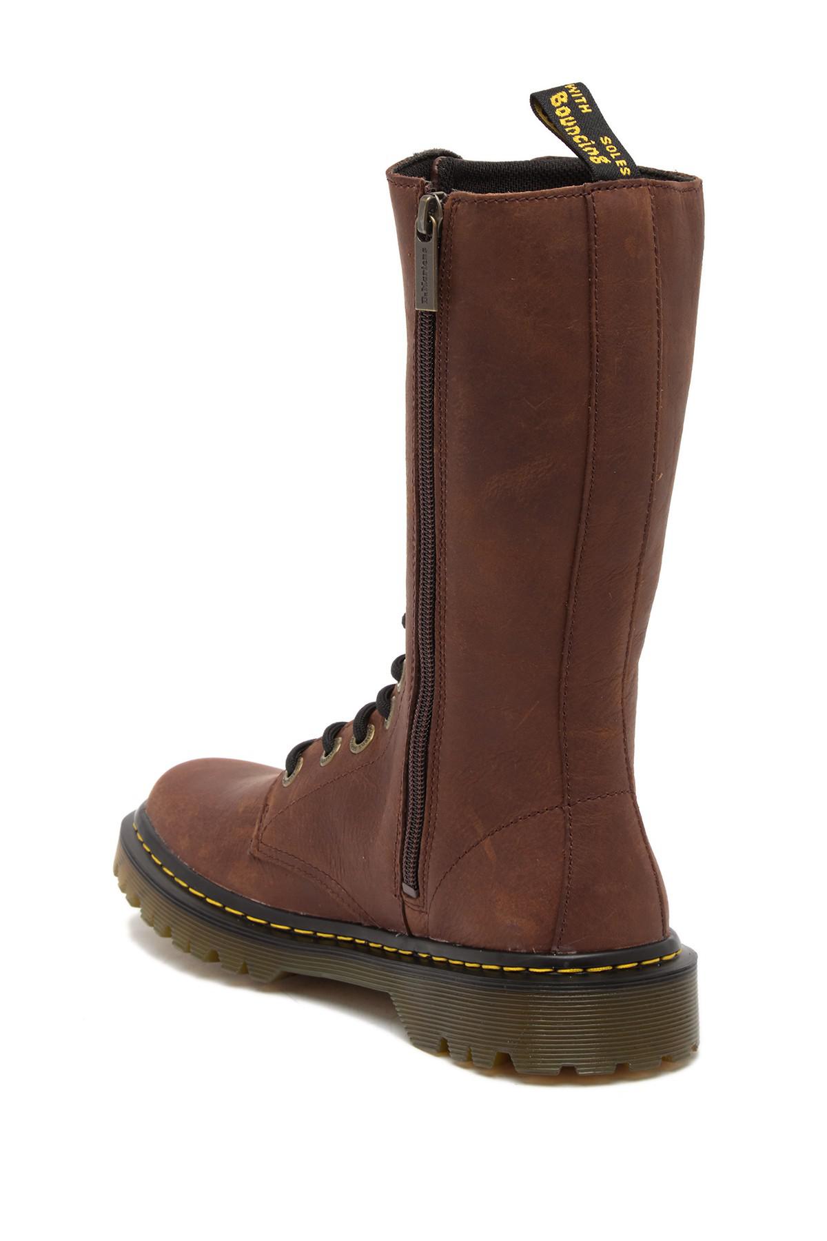 Dr. Martens Luana Tall Combat Boots in Brown | Lyst
