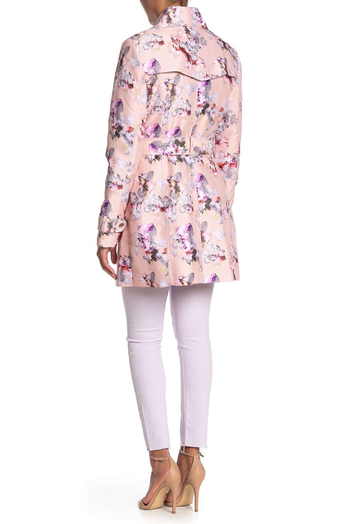 guess pink trench coat