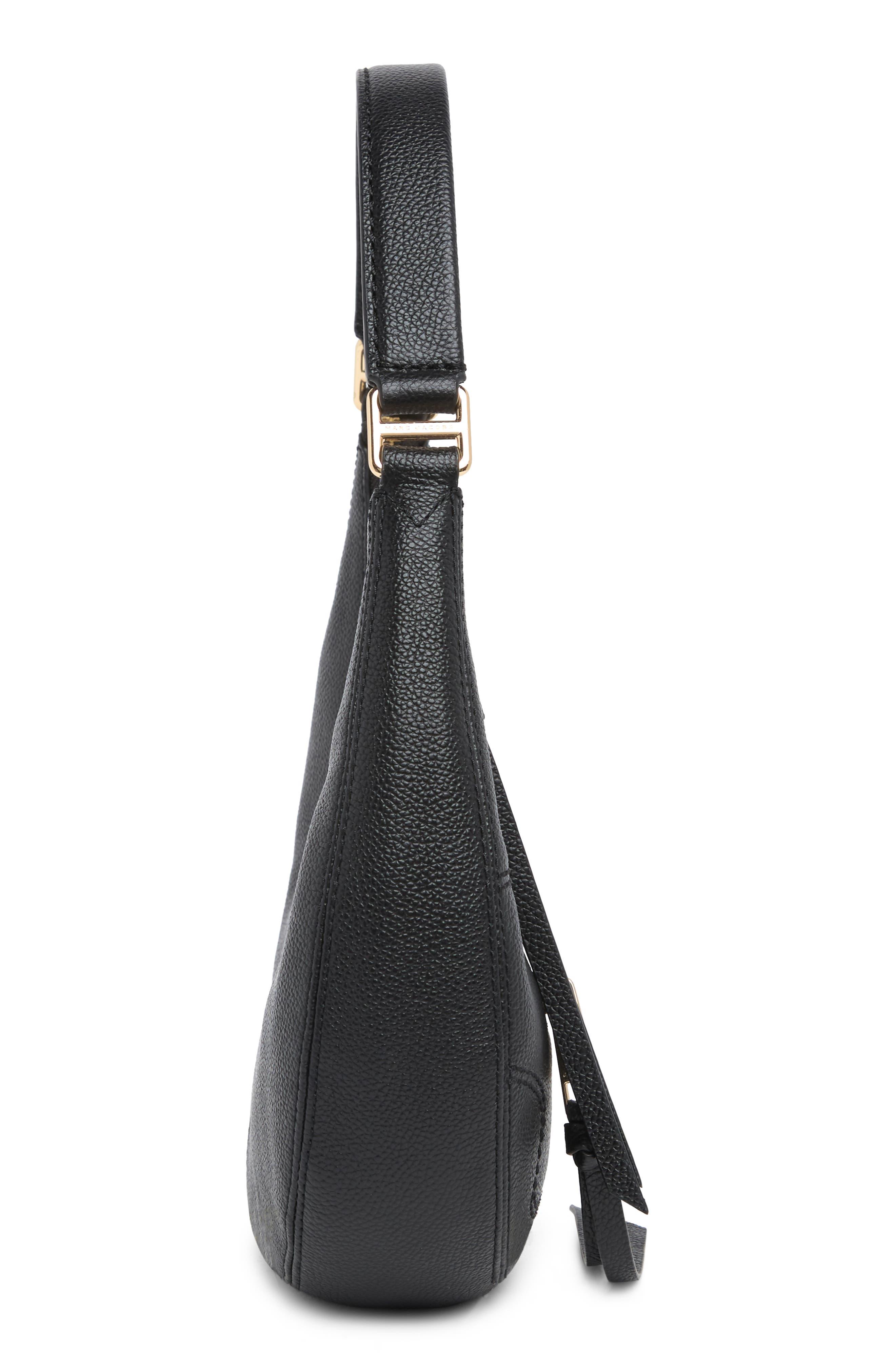 Marc Jacobs Small Leather Crescent Shoulder Bag in Black