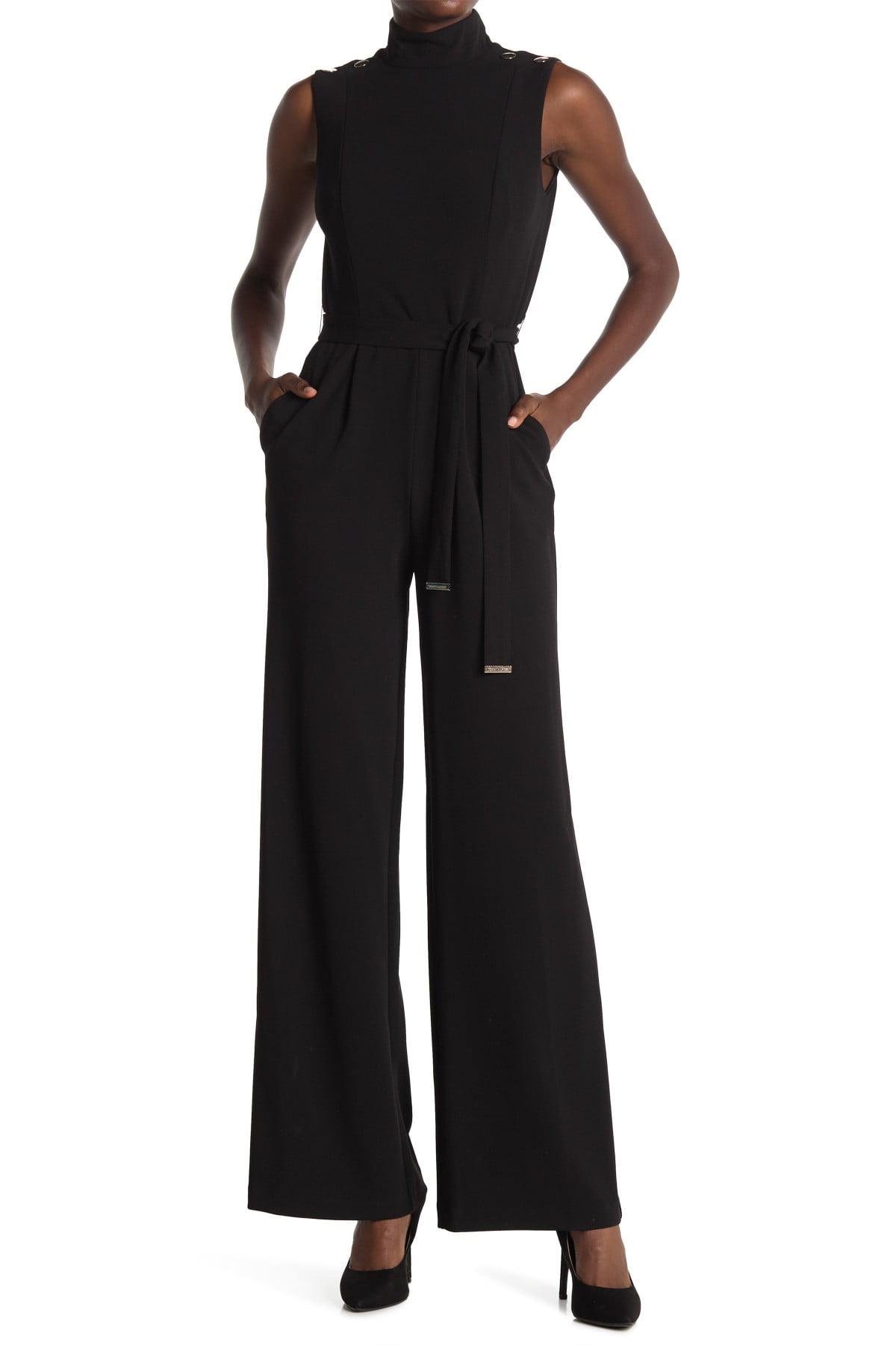 Tommy Hilfiger Synthetic Knit Jumpsuit in Black - Lyst