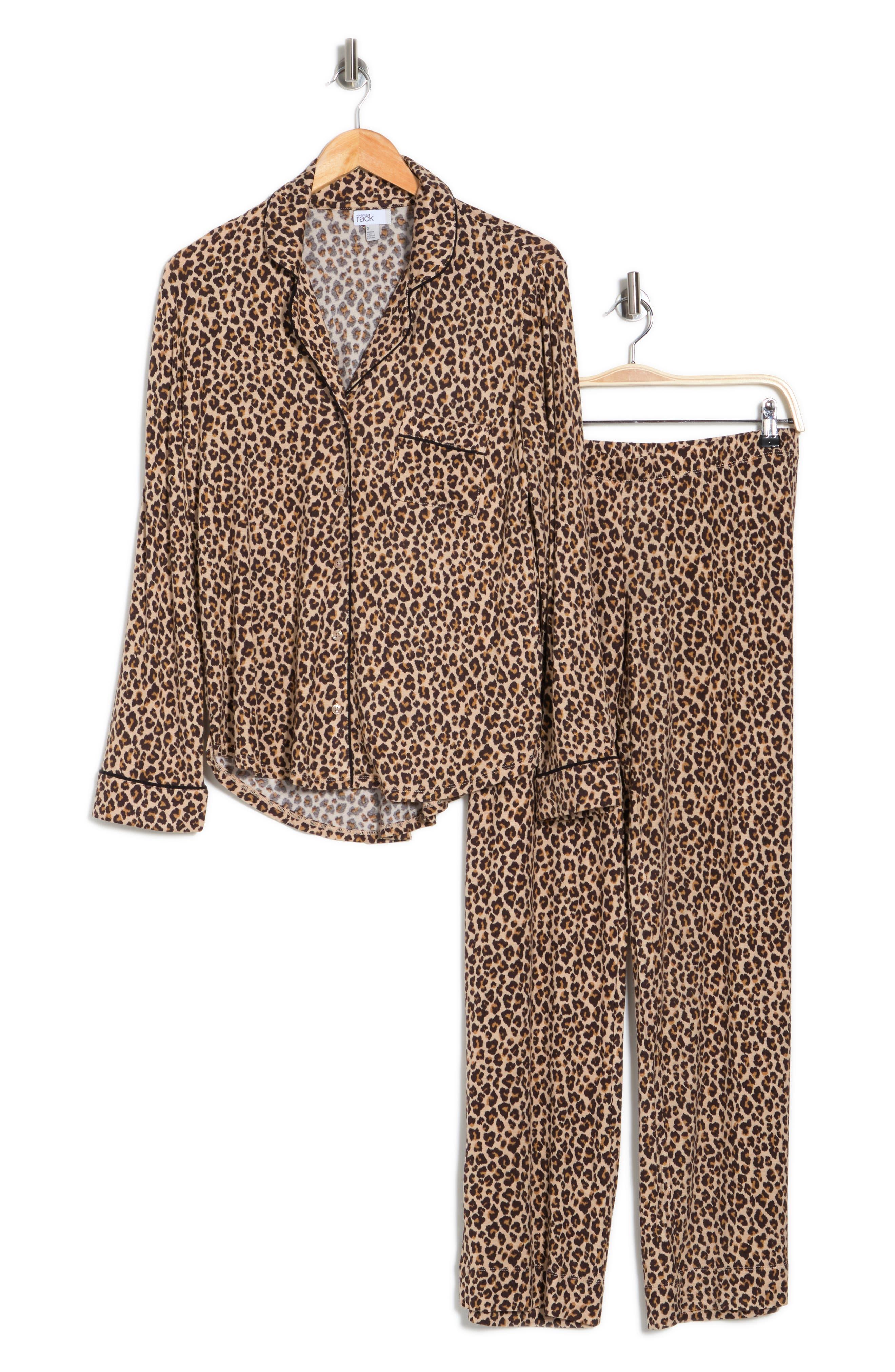 Nordstrom Tranquility Long Sleeve Shirt & Pants Two-piece Pajama Set in  Brown