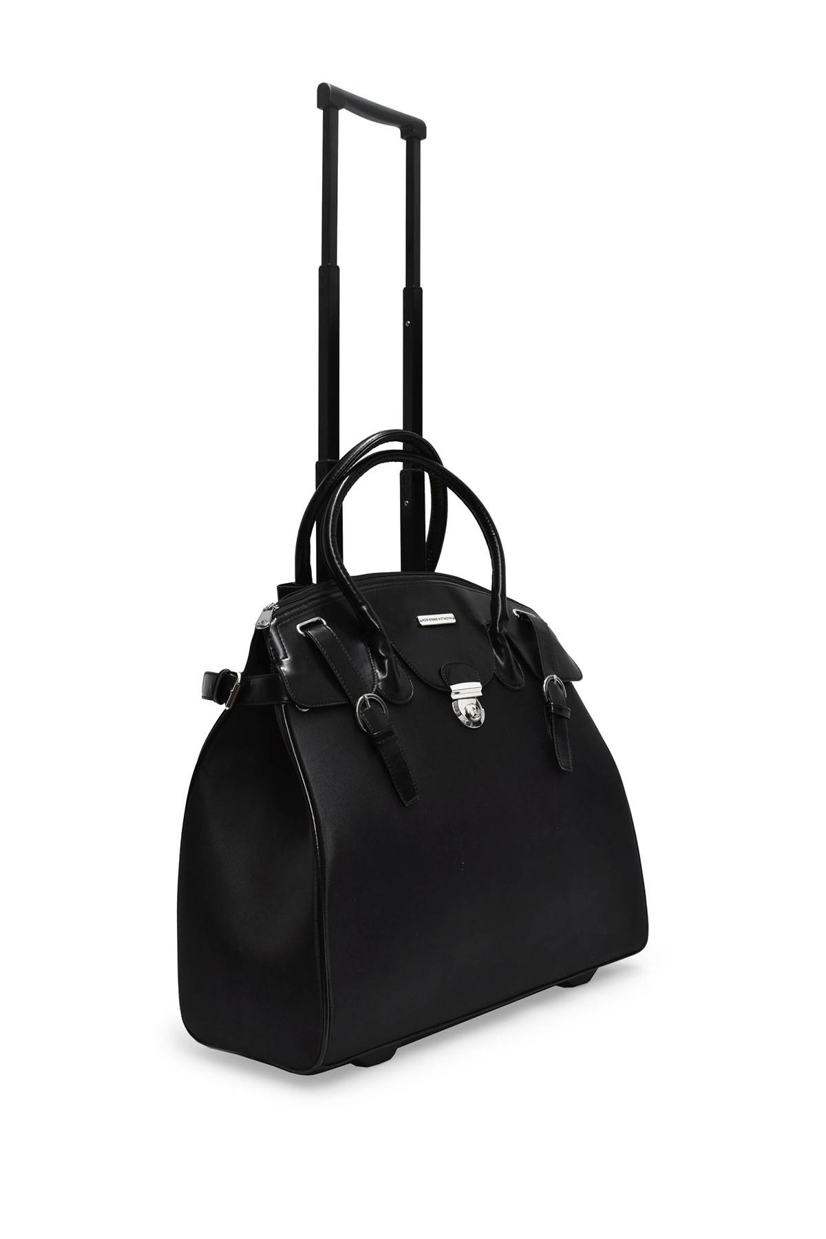 Adrienne Vittadini Rolling Weekender in Black