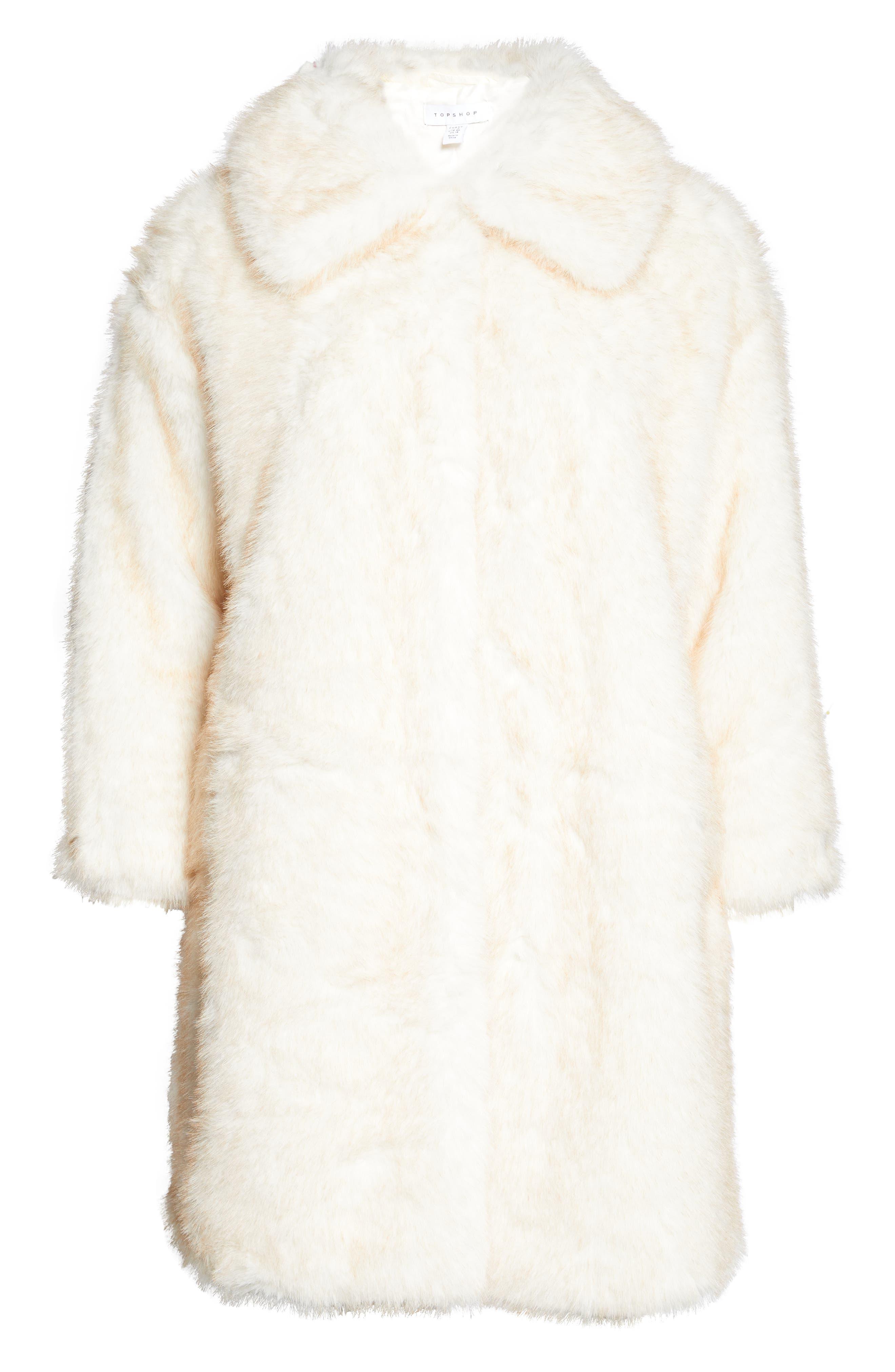 Curve Oversize Faux Fur Coat in White Lyst