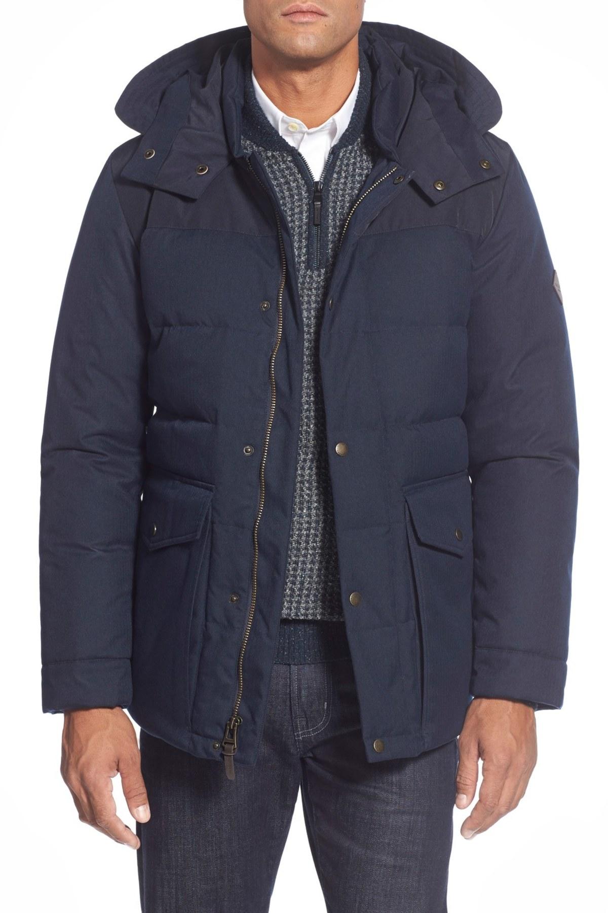 Cole Haan Synthetic Quilted Down Parka in Navy (Blue) for Men - Lyst
