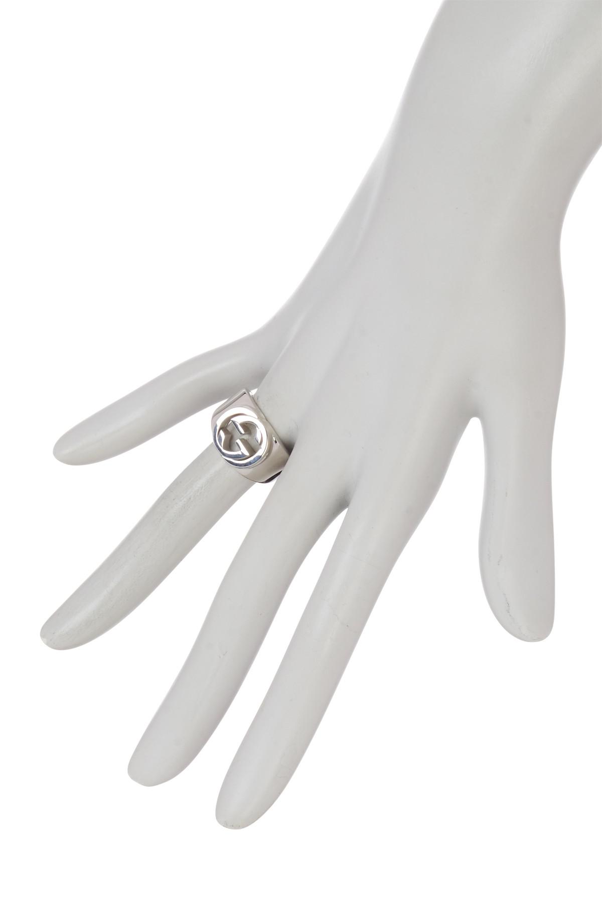 Gucci Silver Interlocking Ring Outlet 