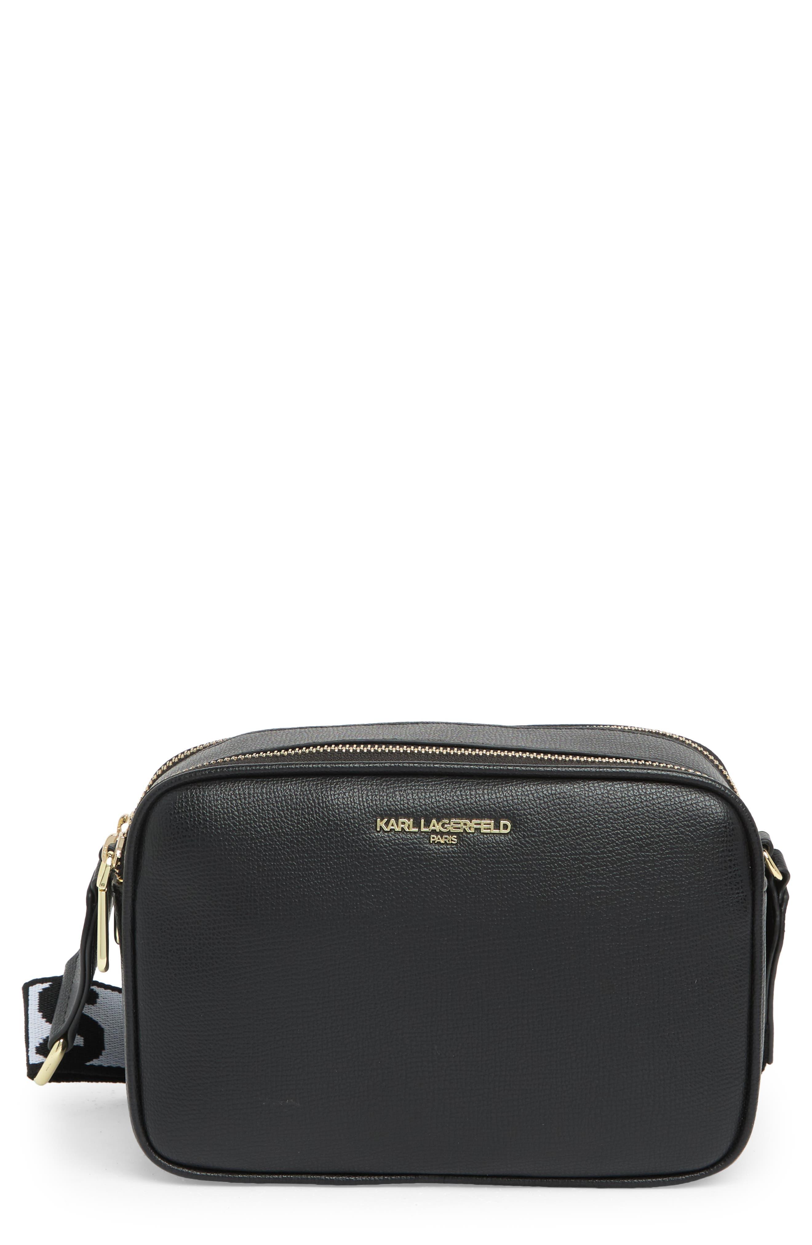 Karl Lagerfeld Maybelle Camera Crossbody Bag In Black/gold At Nordstrom  Rack | Lyst