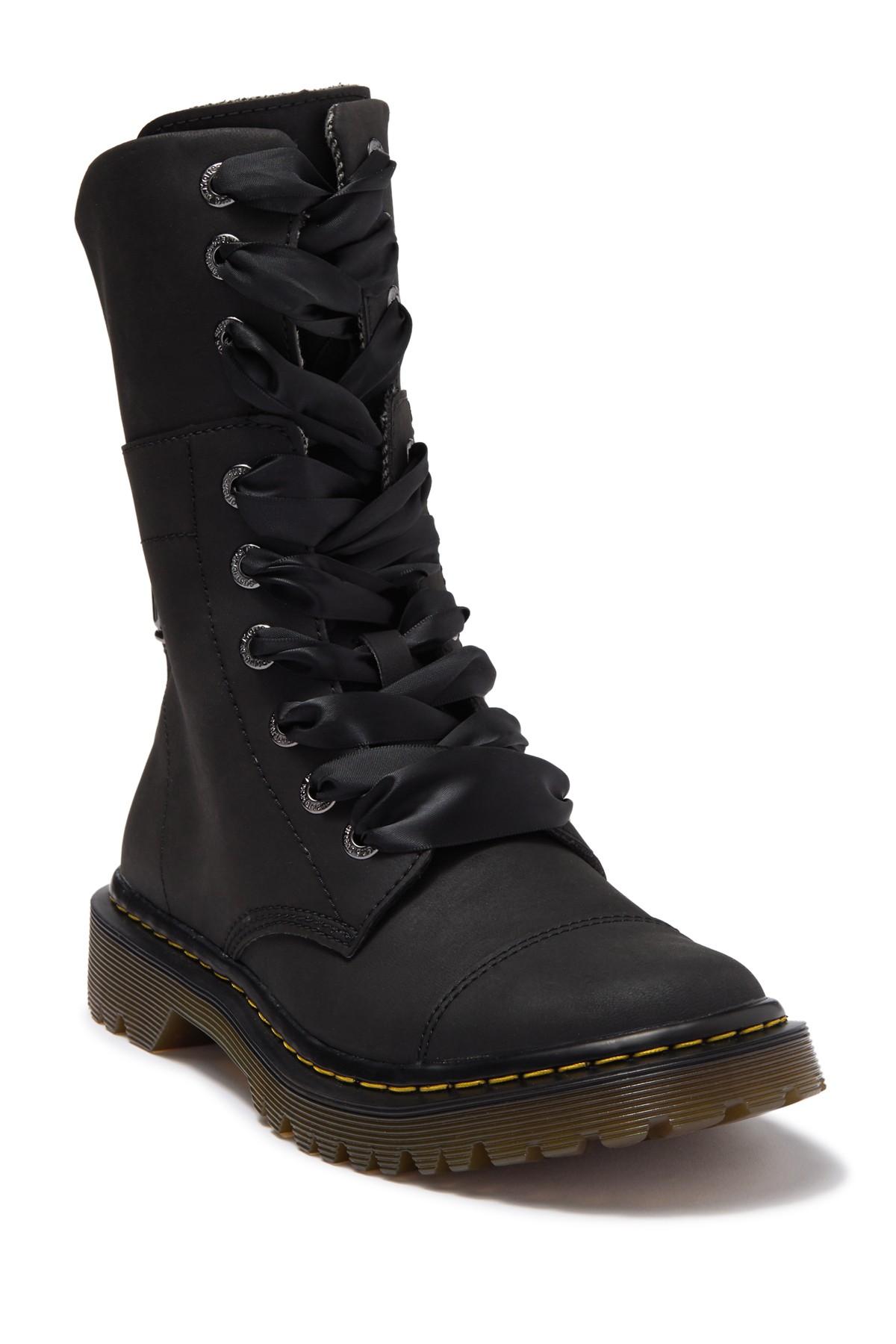 Dr. Martens Yuba Ribbon Lace-up Boot in Black | Lyst