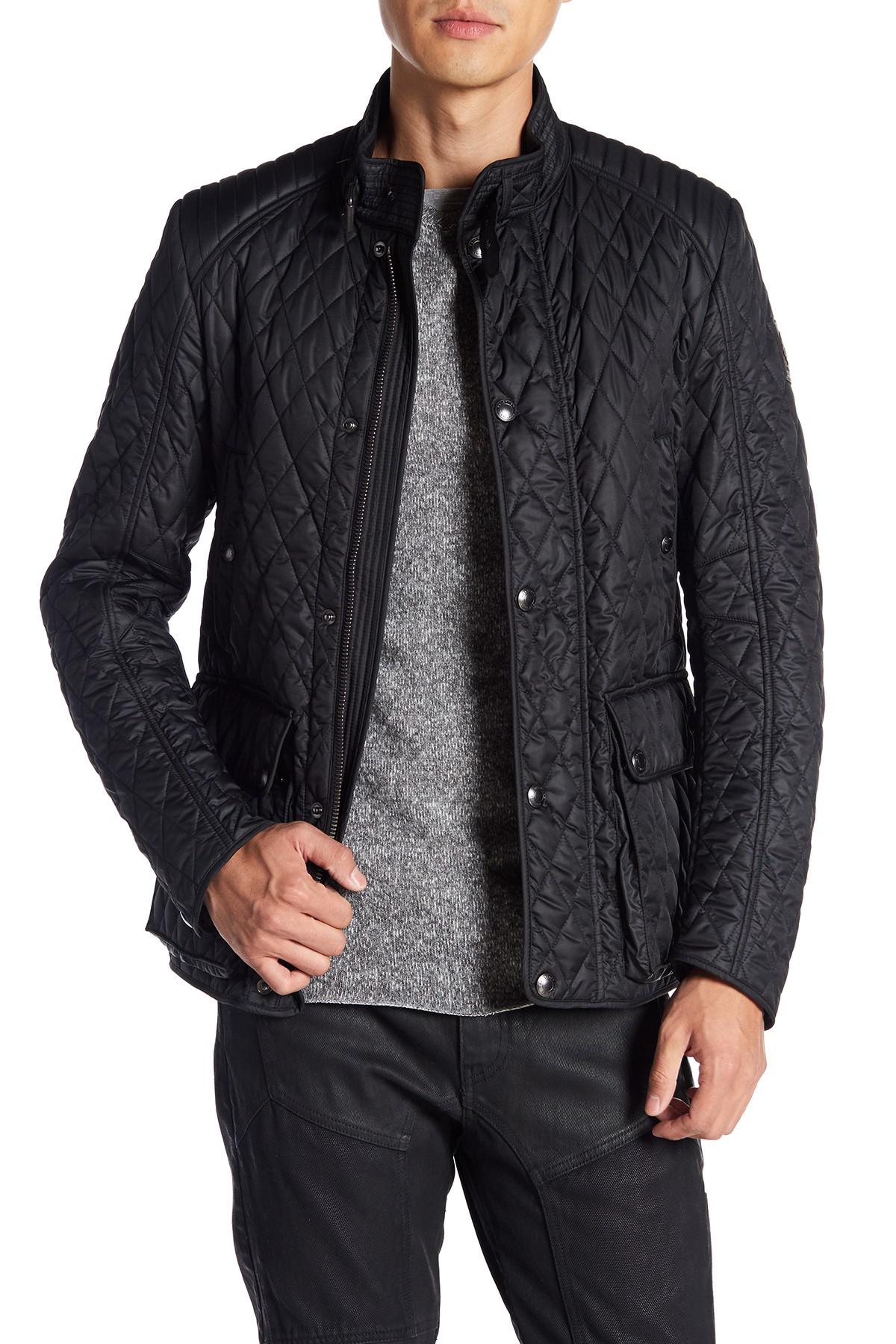 Belstaff Synthetic Pathfield Quilted Moto Jacket in Black for Men Lyst
