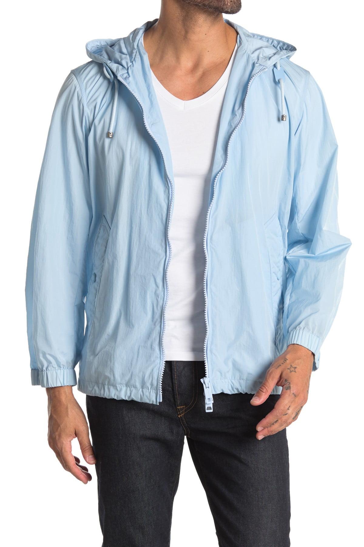 light blue hooded jacket