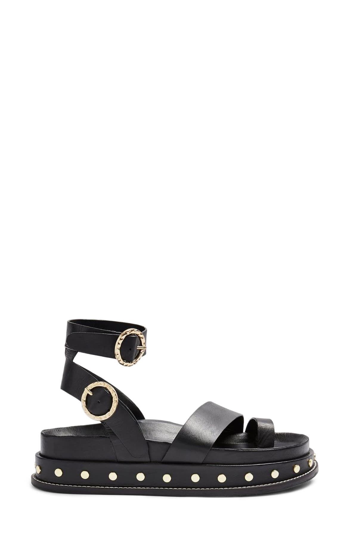 fawn studded platform sandal