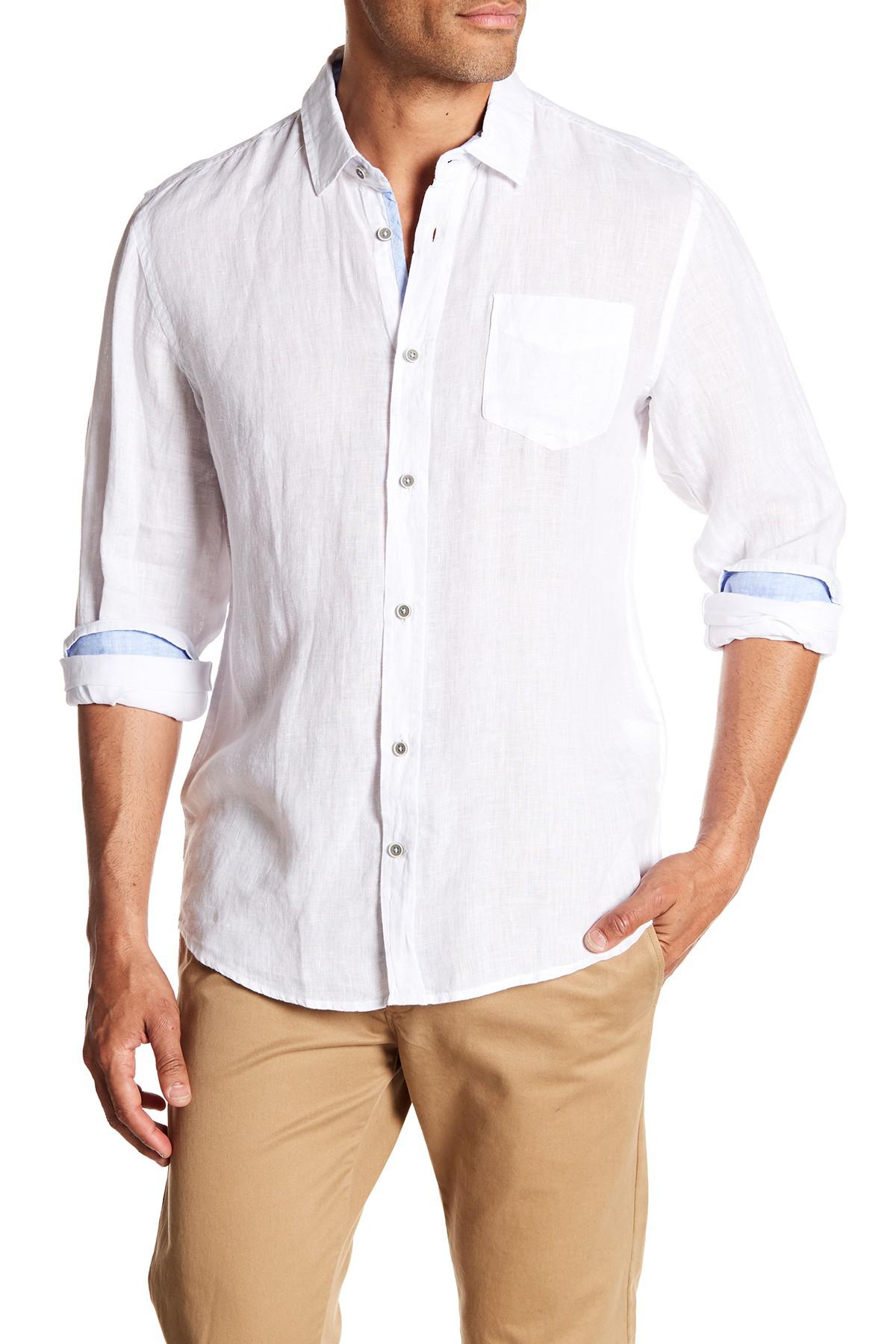 white long sleeves and khaki pants