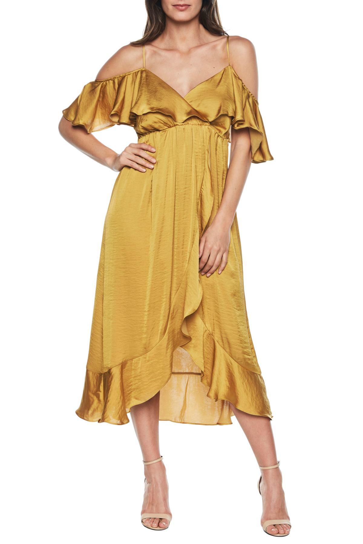 Bea cold shoulder ruffle dress Clearance