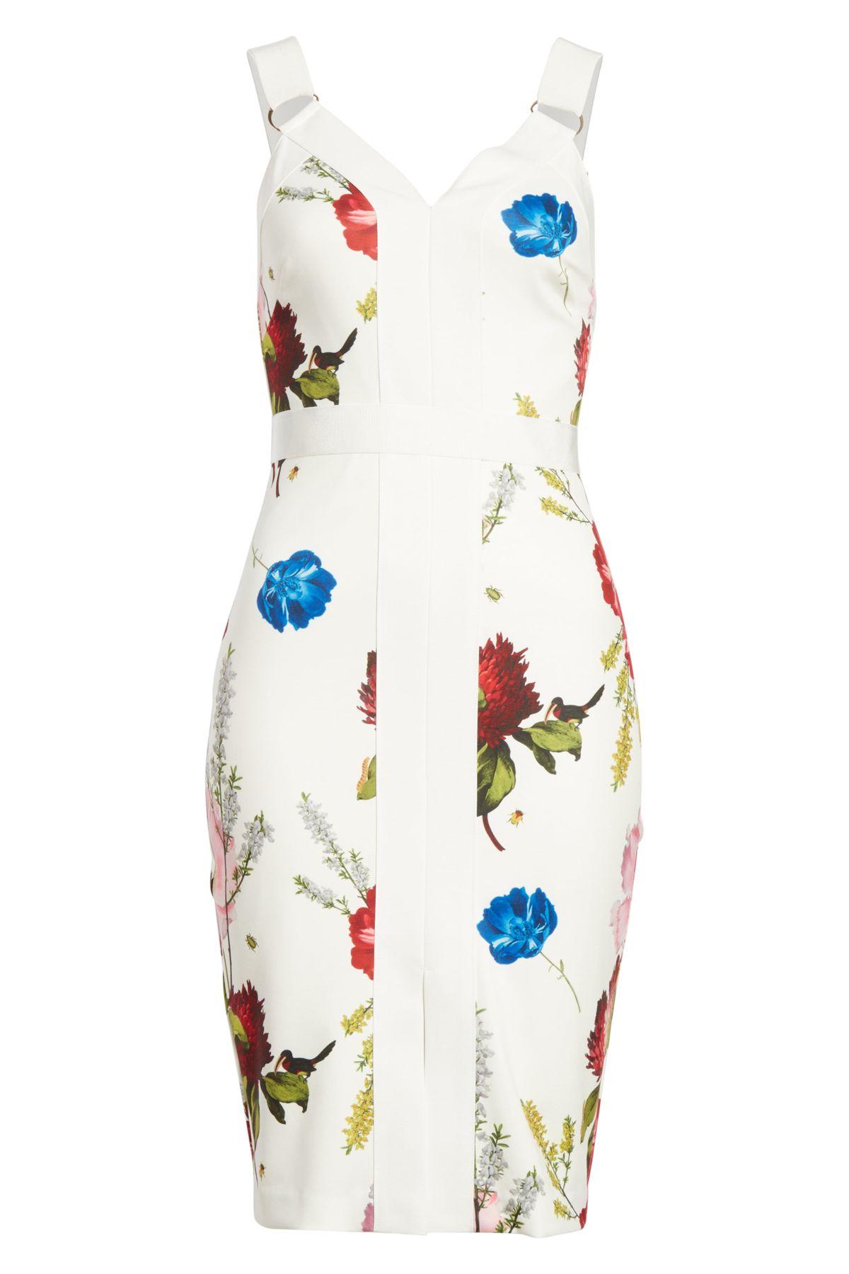 Ted Baker Amylia Bodycon Dress In Berry Sundae in White | Lyst