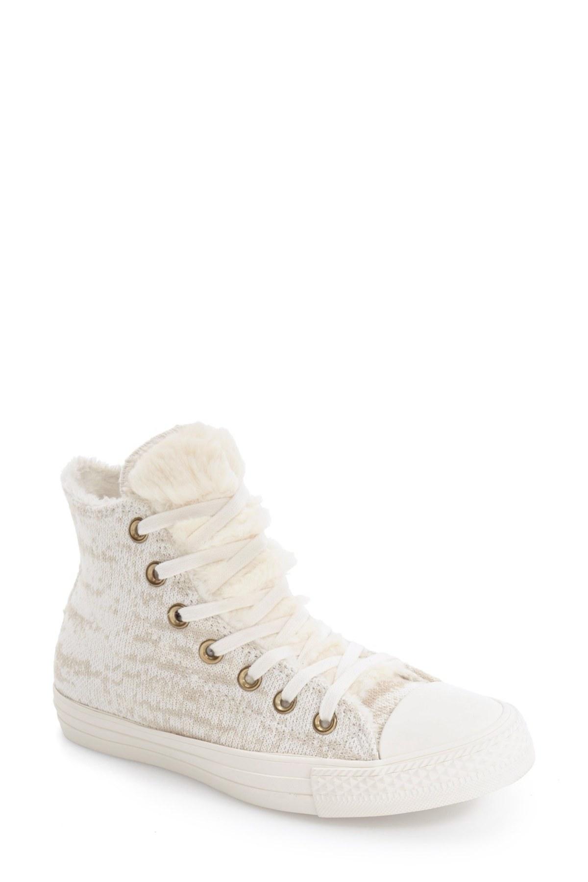 Converse Chuck Taylor(r) All Star(r) Winter Faux Fur Lined Knit High Top  (women) in White - Lyst