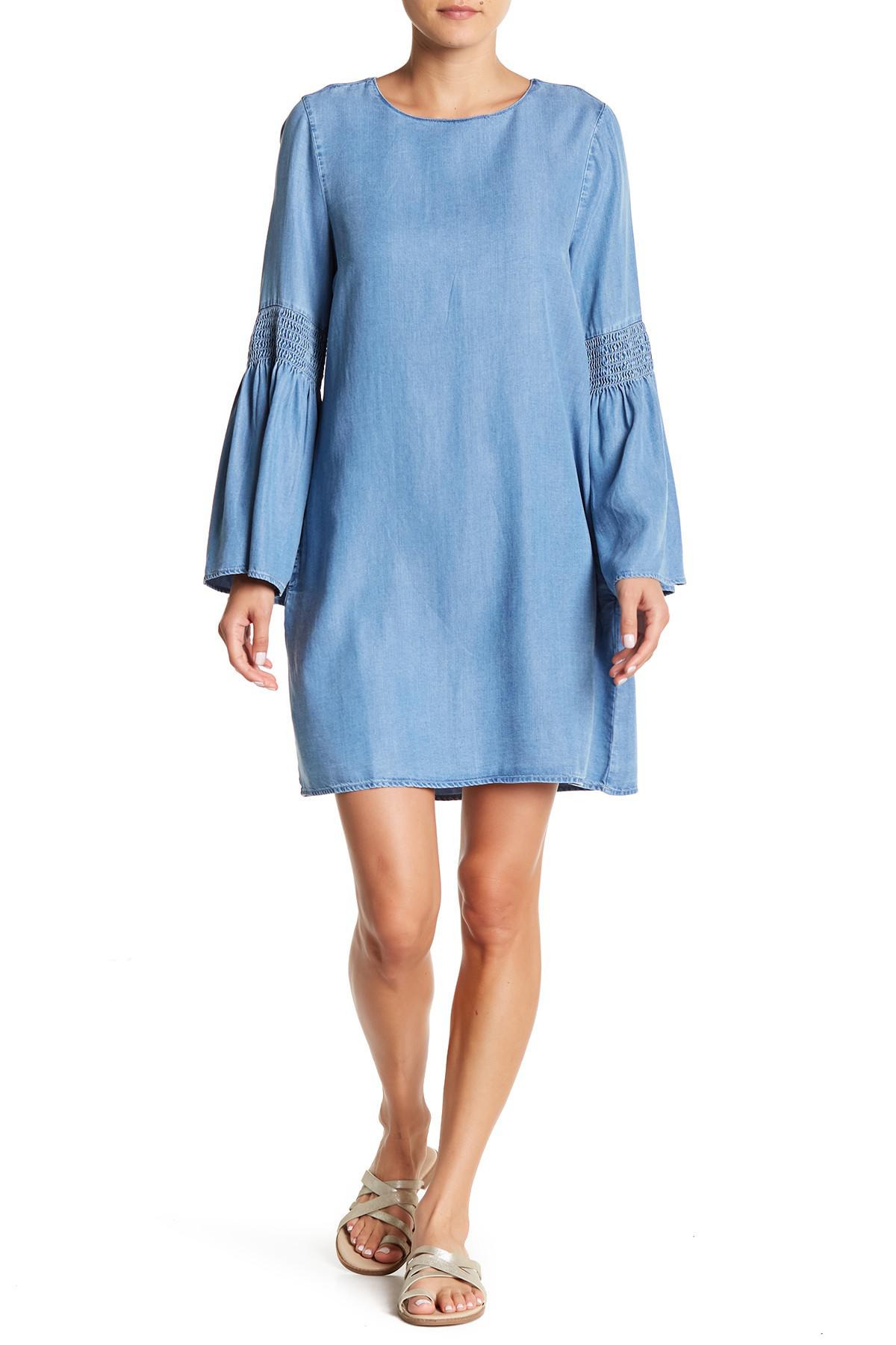 Beach Lunch Lounge Colette Smocked Long Sleeve Dress in Blue - Lyst