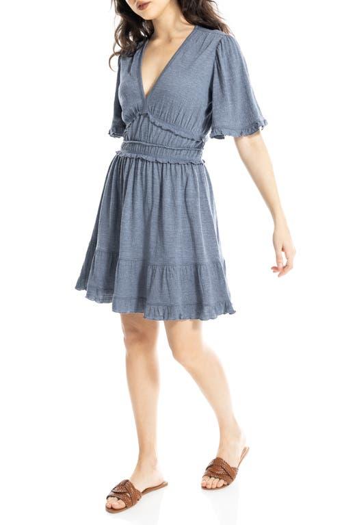 max studio denim dress MAX STUDIO scalloped edge denim shirt dress