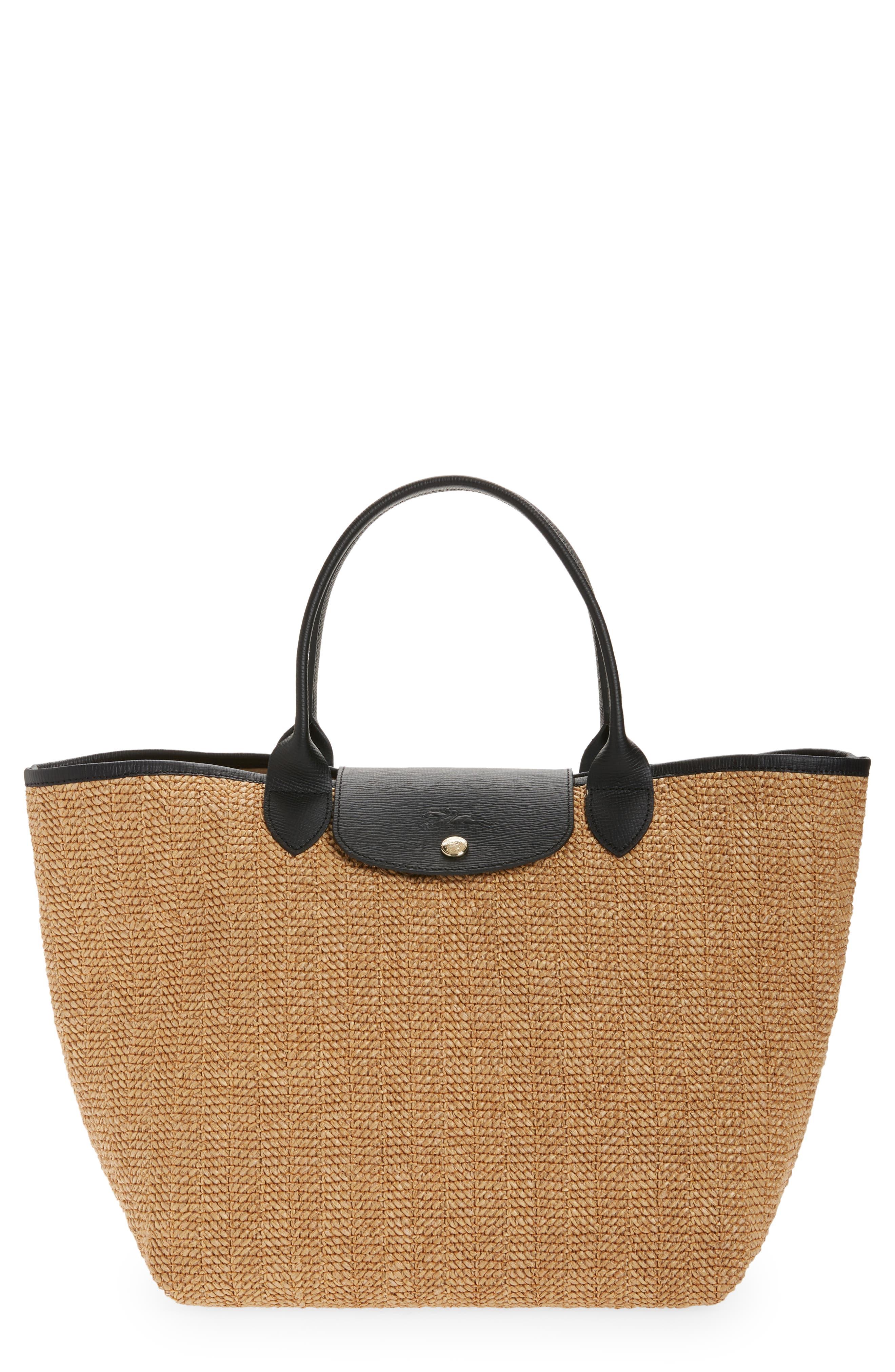 Longchamp Paille Straw Tote in Brown | Lyst
