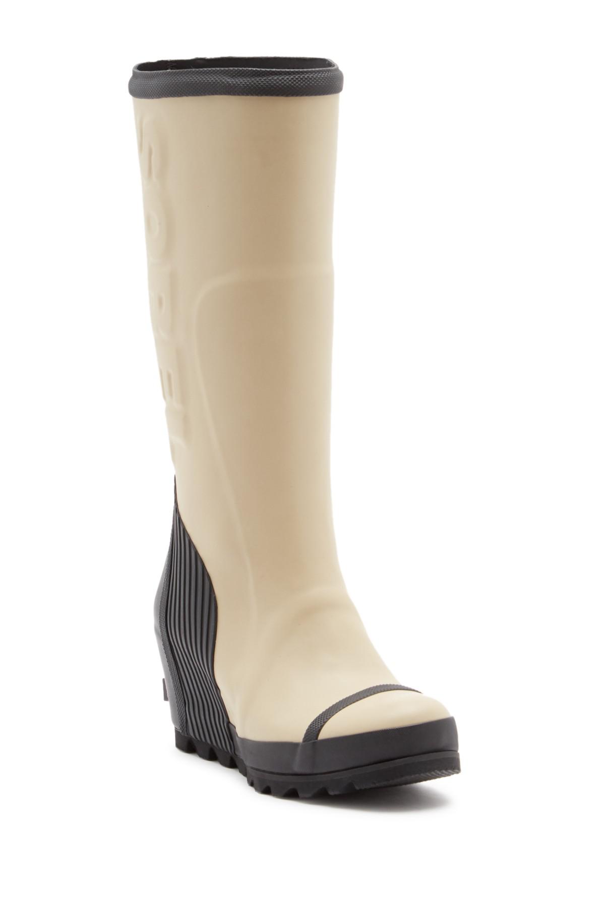 sorel joan tall wedge rain boots