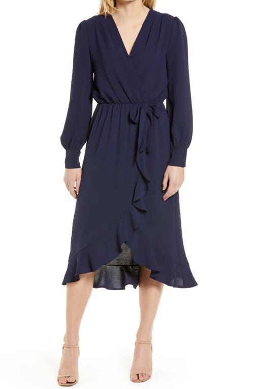 long sleeve faux wrap dress fraiche by j Women's Fraiche By J Long Sleeve Faux Wrap Dress, Size Medium