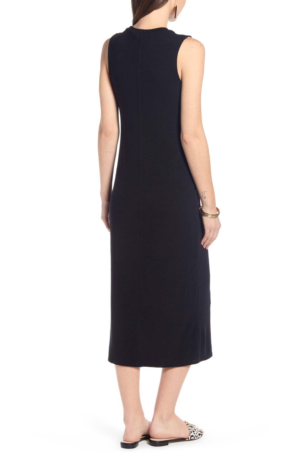 something navy easy knit midi dress