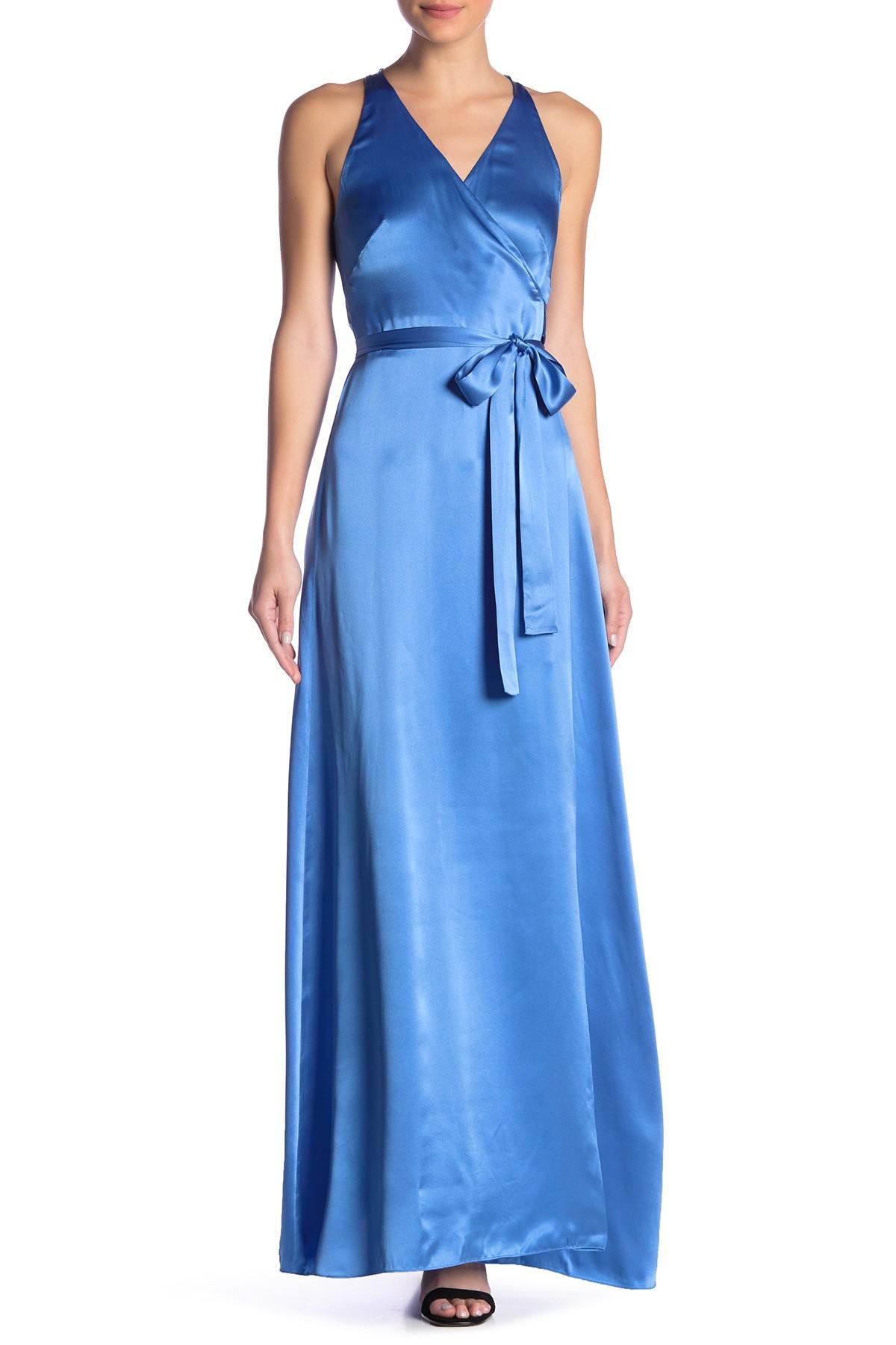 Diane von Furstenberg Silk Sleeveless Wrap Maxi Dress in Blue | Lyst