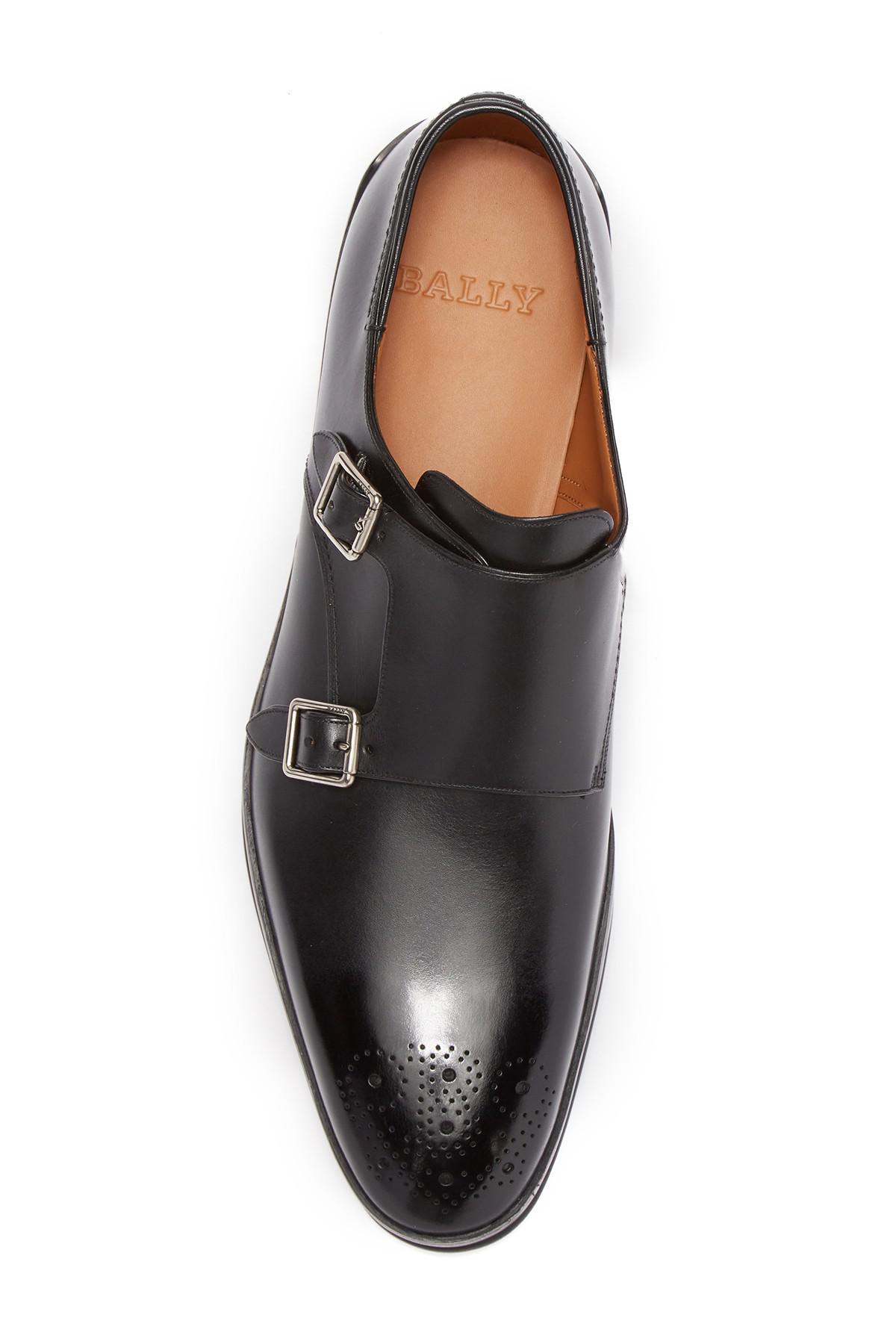 Bally Rempton Double Monk Strap Leather Loafer in Black for Men - Lyst