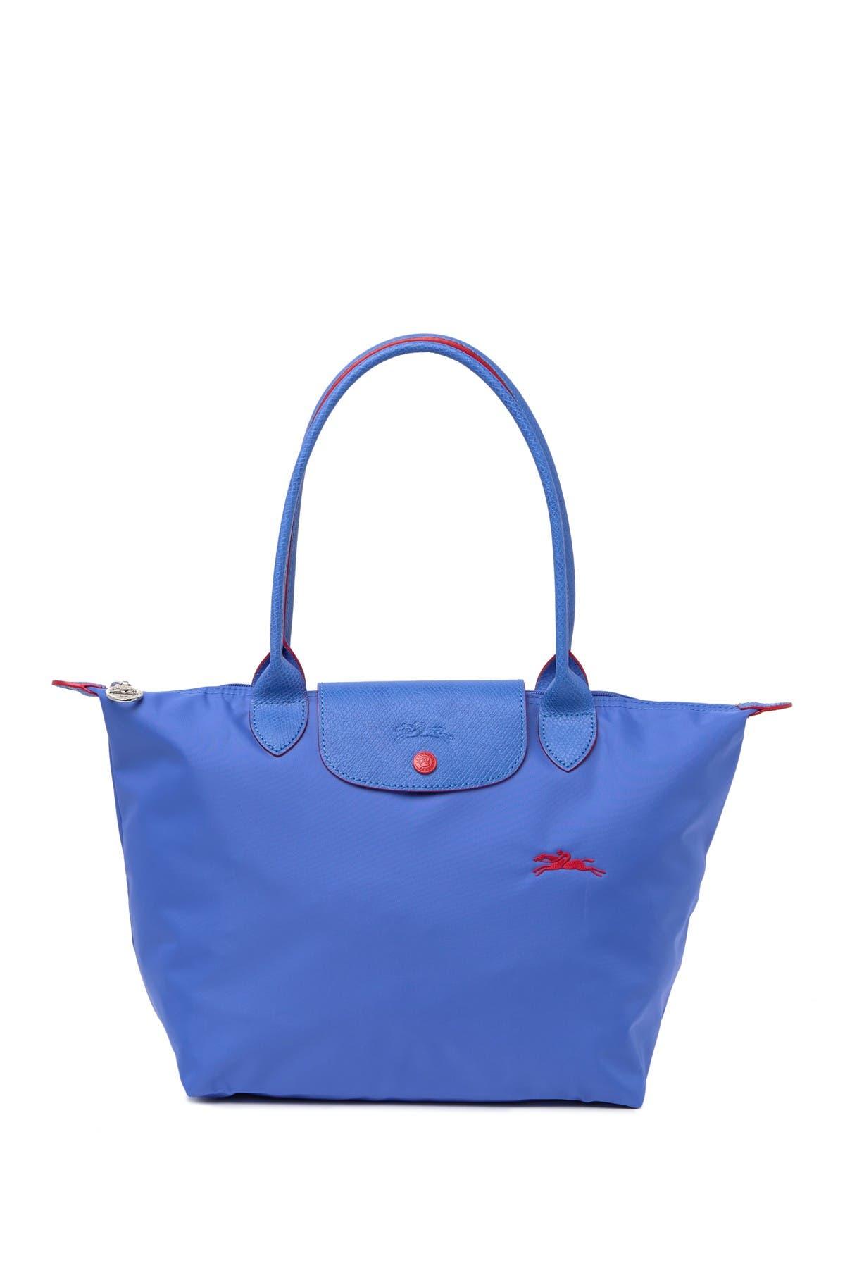 Longchamp Le Pliage Club Small Leather Trimmed Shoulder Tote In Myosotis At  Nordstrom Rack in Blue | Lyst