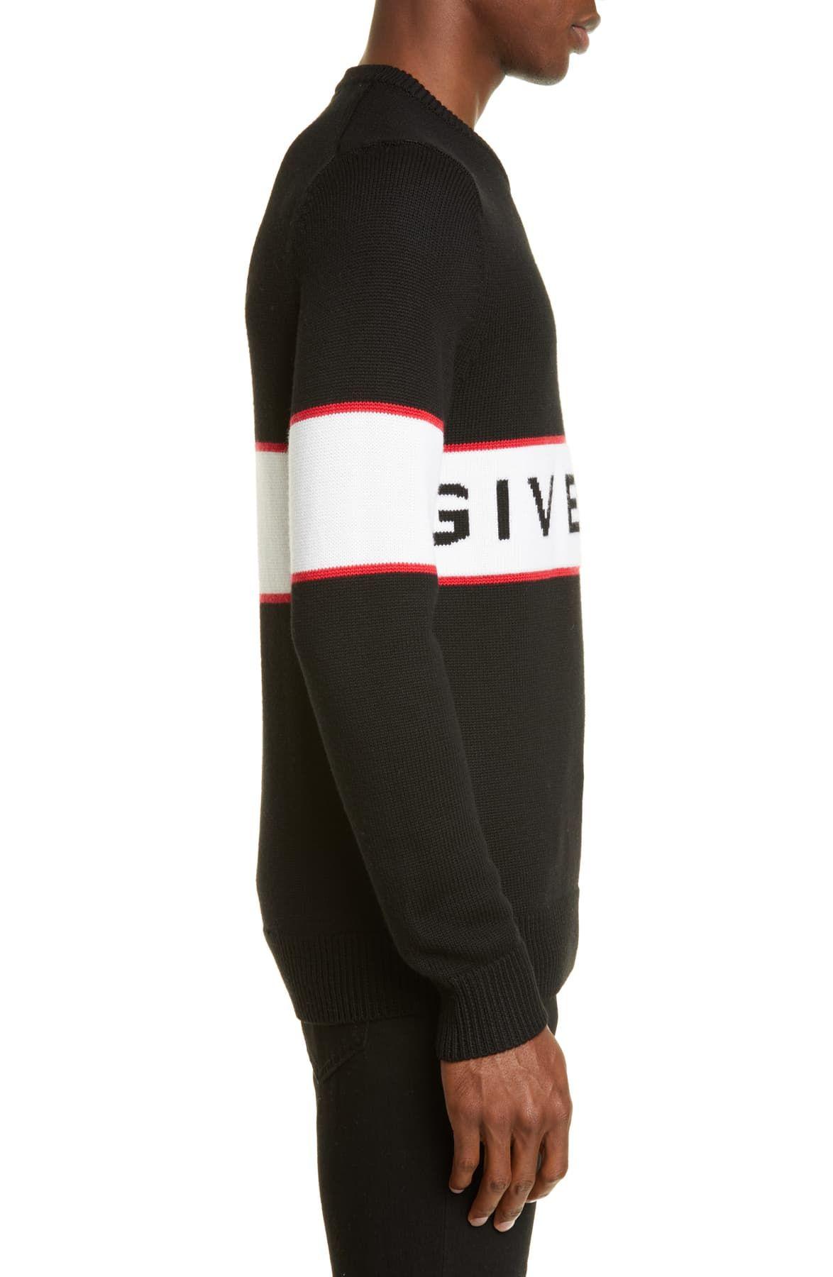 givenchy logo stripe sweater