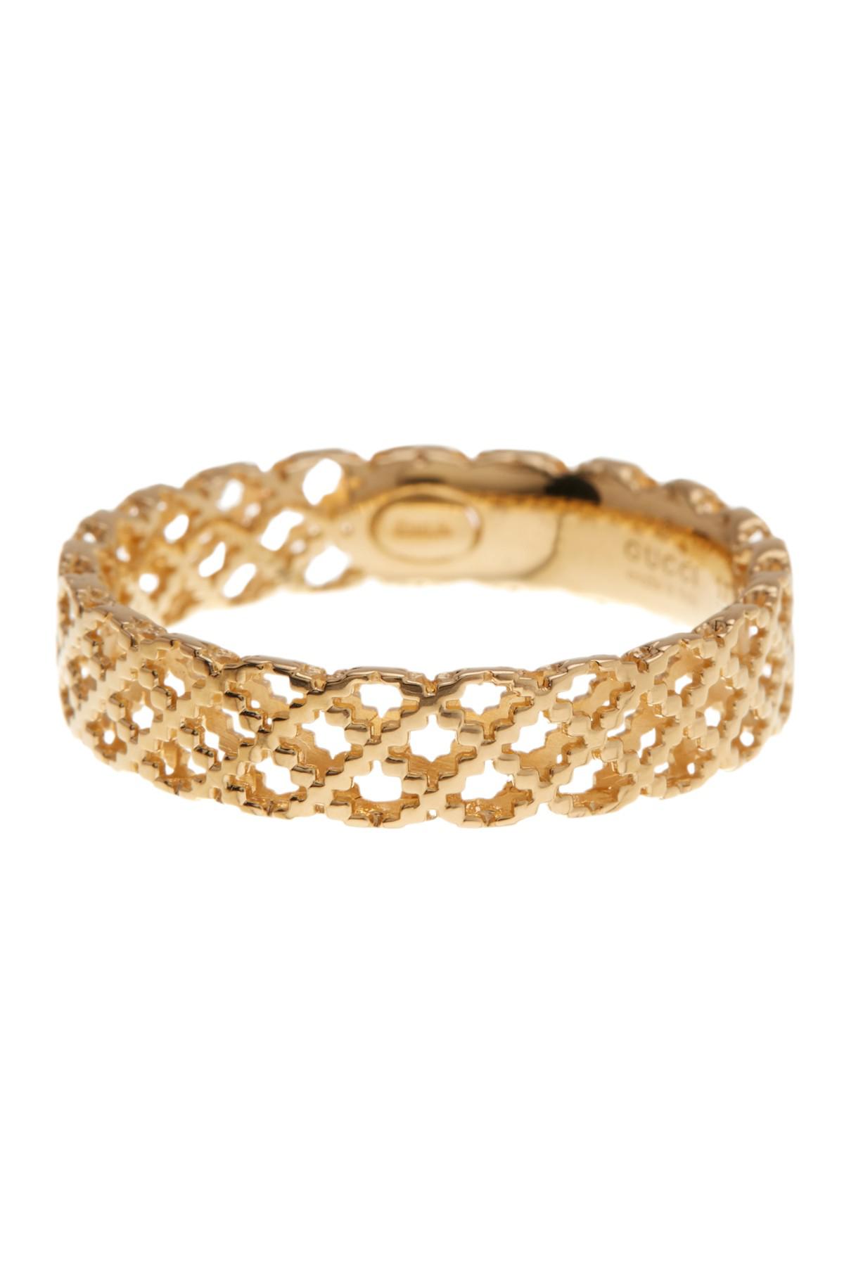 Gucci 18k Yellow Gold Diamantissima Band Ring Size 8 in Metallic Lyst