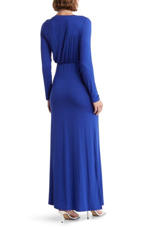 Go Couture Long Sleeve Blouson Maxi Dress in Blue Lyst