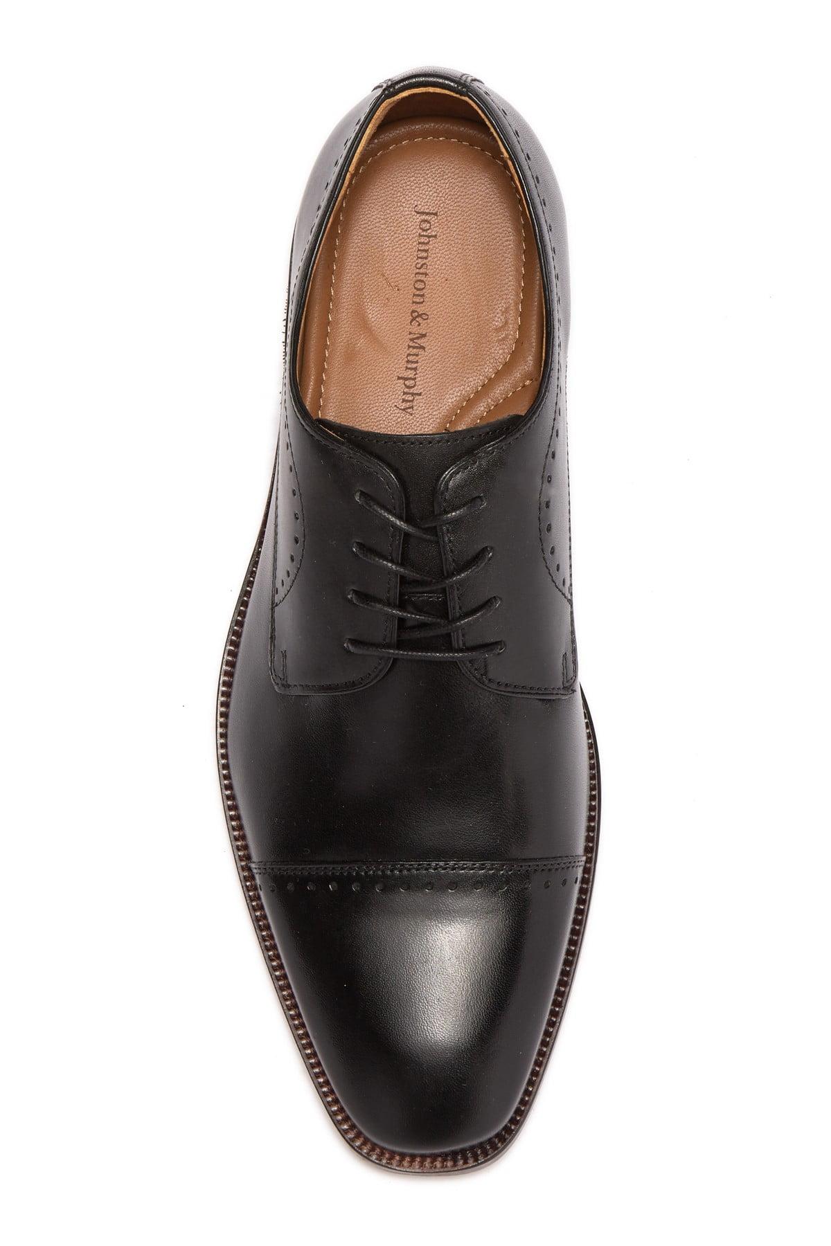 johnston & murphy sanborn black cap toe derbys