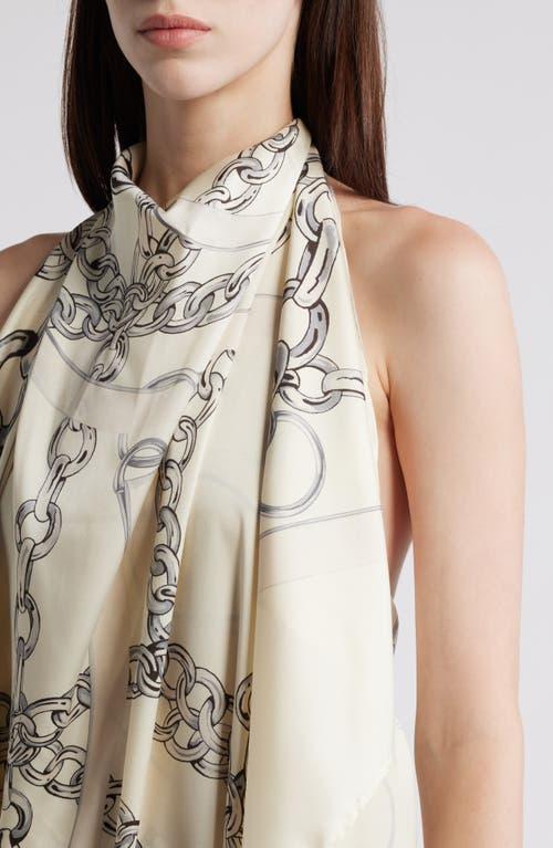 COS Chain Print Satin Dress in White