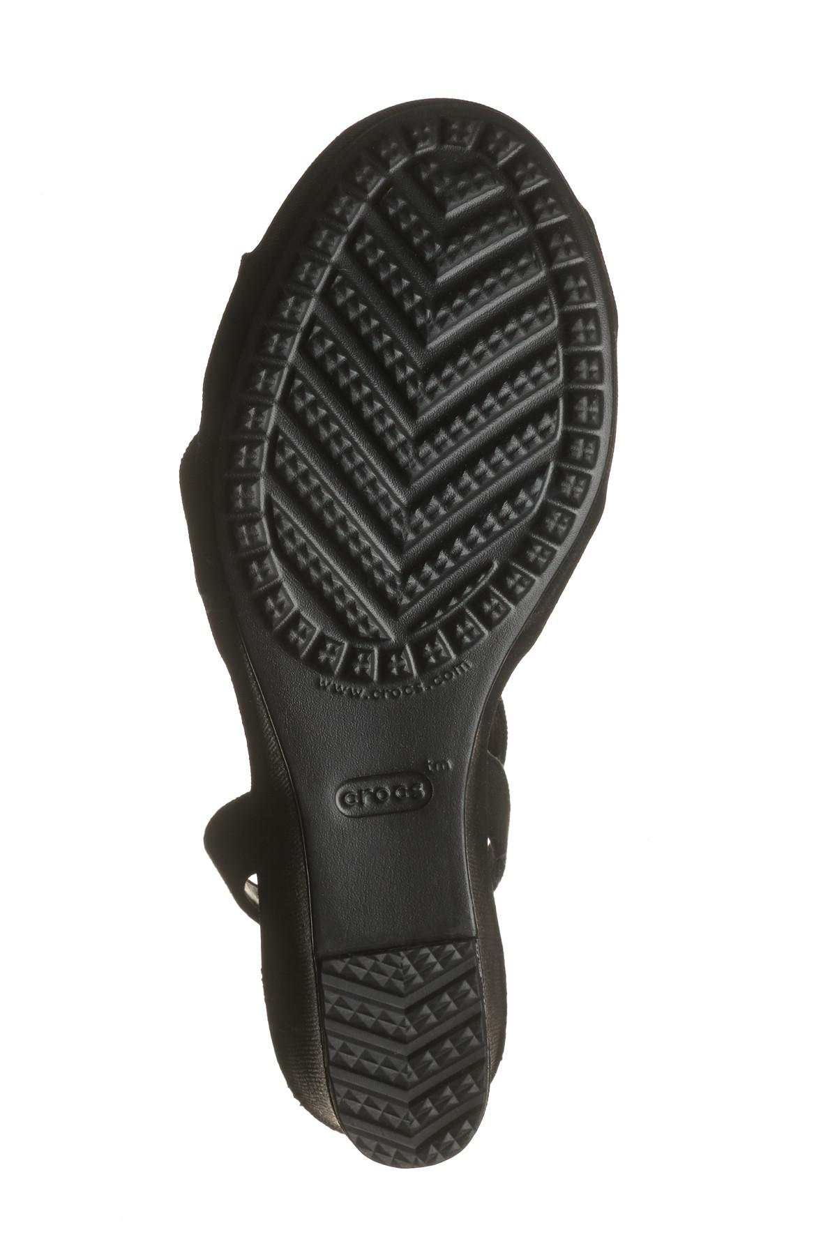 Crocs™ Canvas Women's Leigh Ii Cross-strap Ankle Wedge in Black/Black (Black)  - Save 76% | Lyst