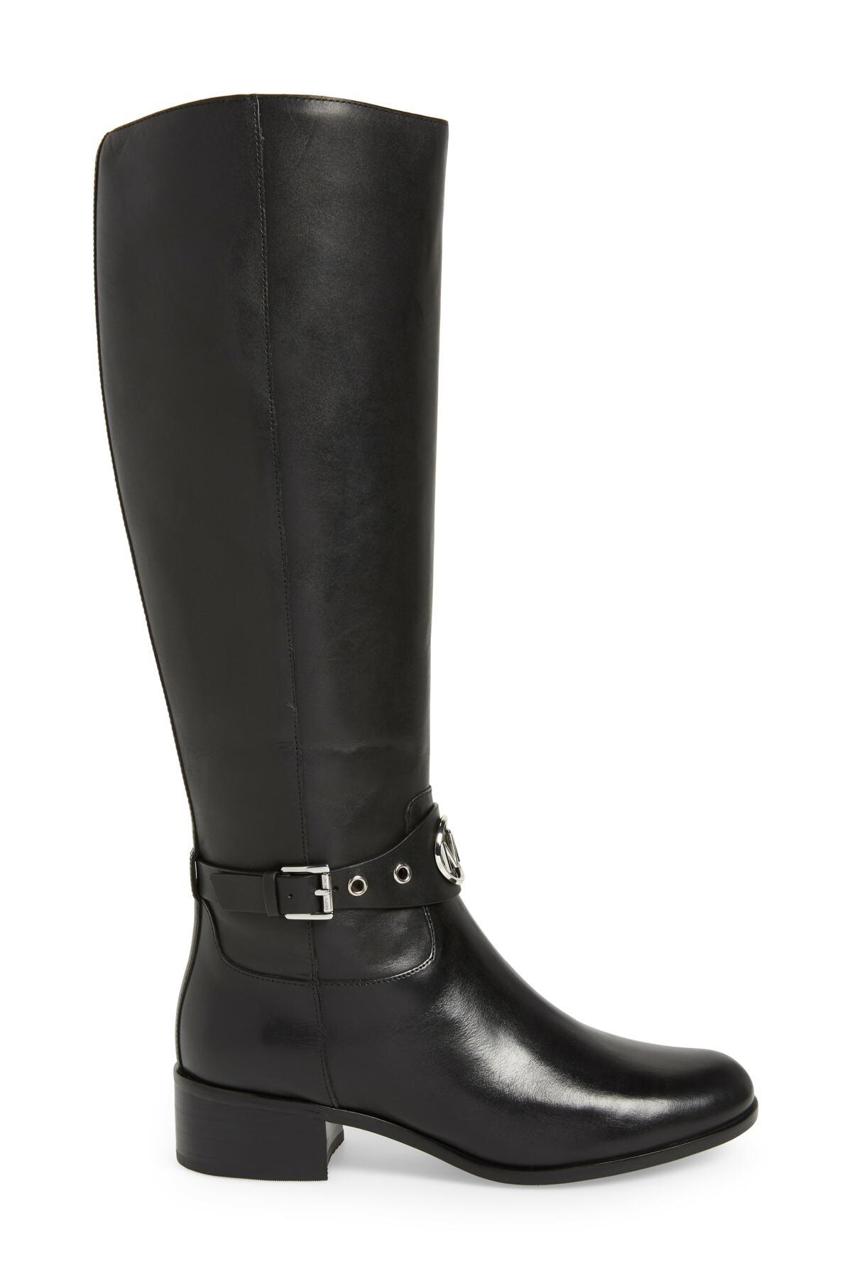 MICHAEL Michael Kors Leather Heather Boot Wide Calf (black Vachetta ...