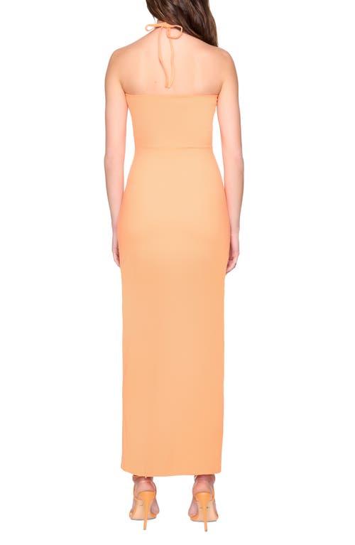 Susana Monaco Ring Front Halter Maxi Dress in Orange | Lyst