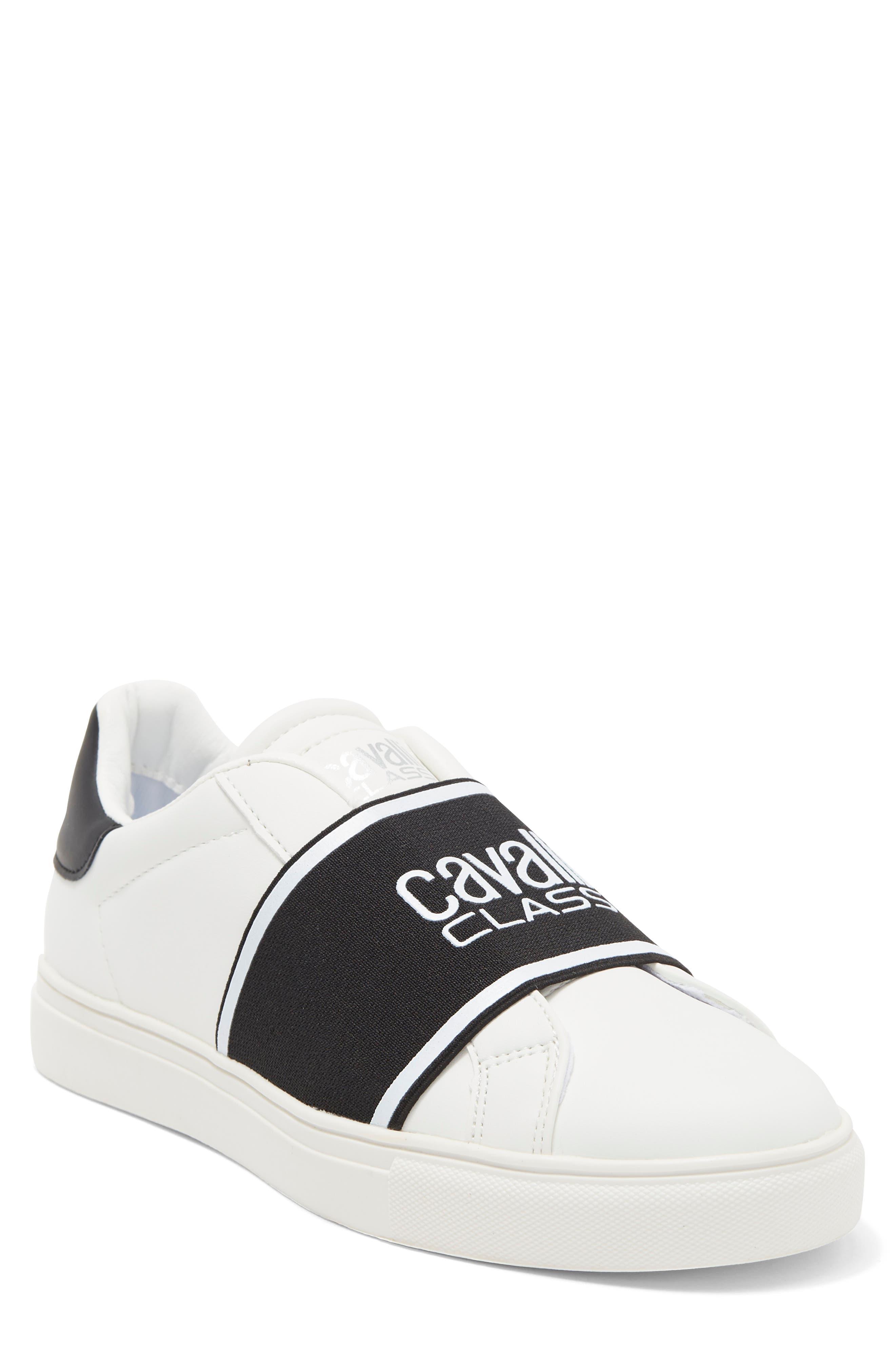 Roberto Cavalli Logo Strap Tennis Shoe in White | Lyst