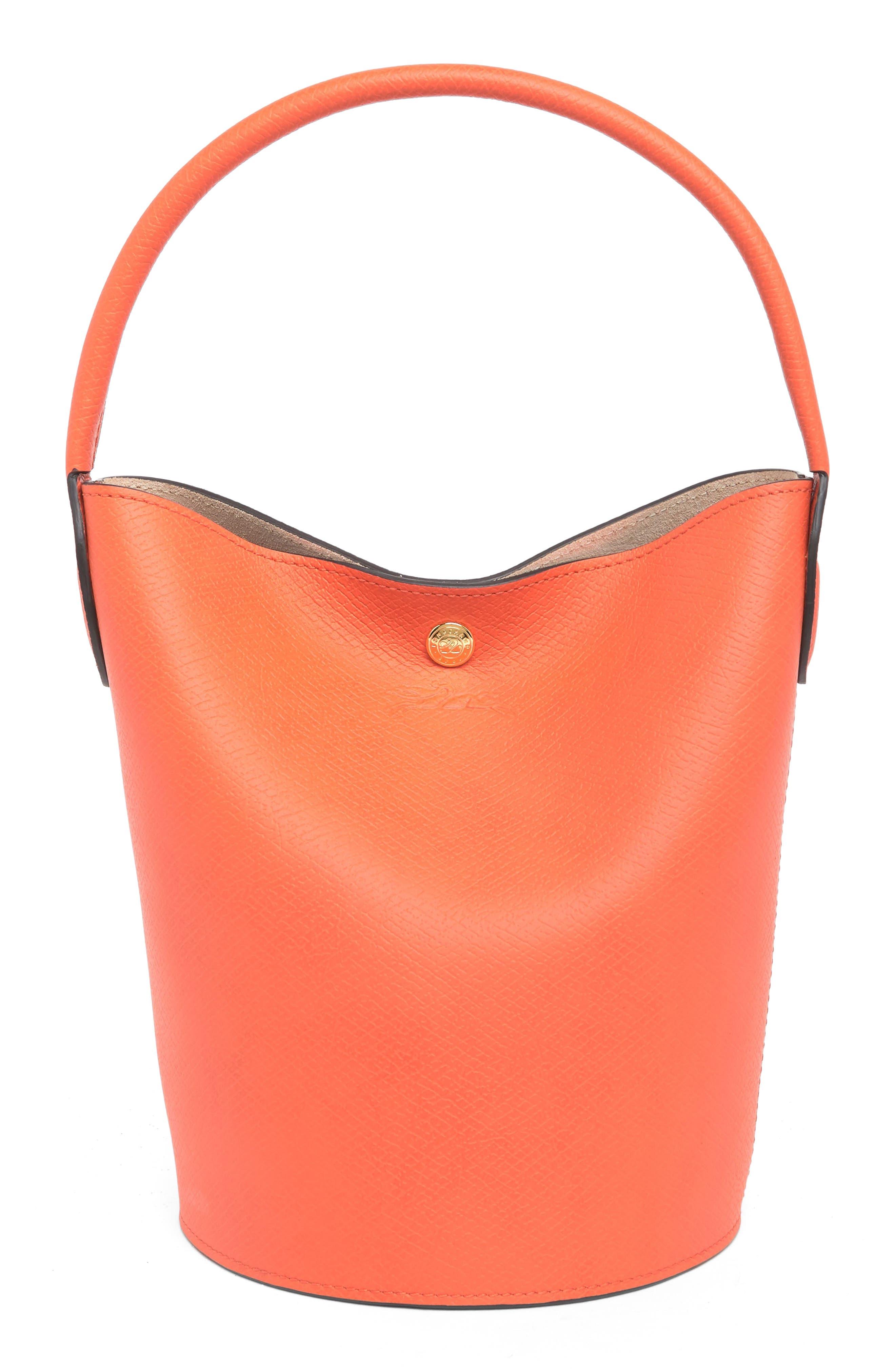 Longchamp Epure Embossed Bucket Bag in Orange