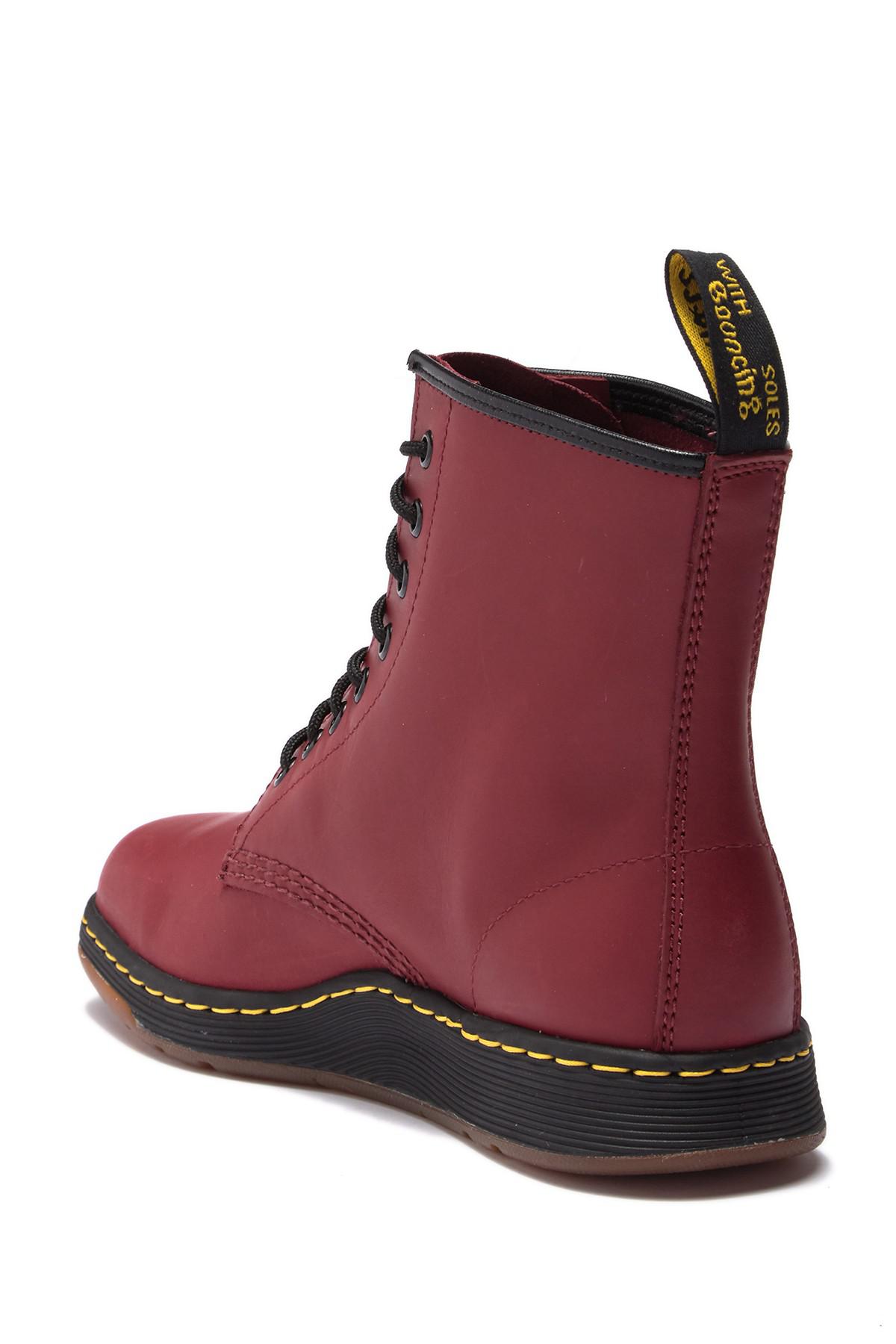 Dr. Martens Newton Leather Boot in Cherry Red (Red) for Men - Lyst