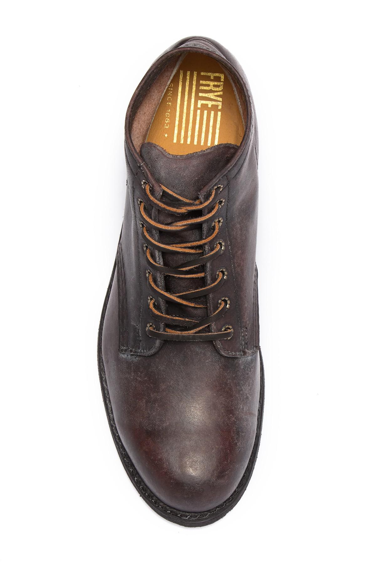 frye prison boot dark brown