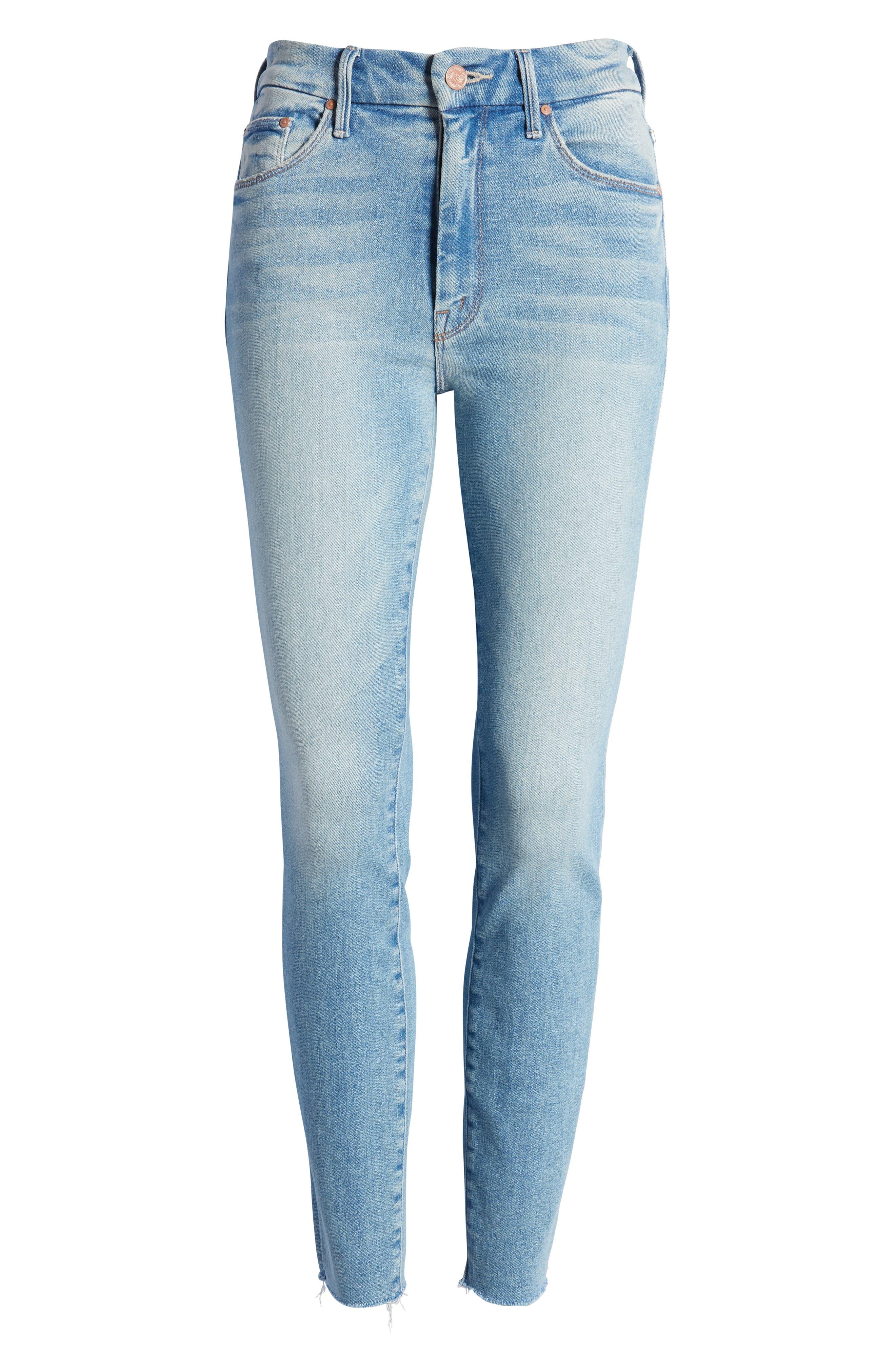 the looker high waist frayed ankle skinny jeans