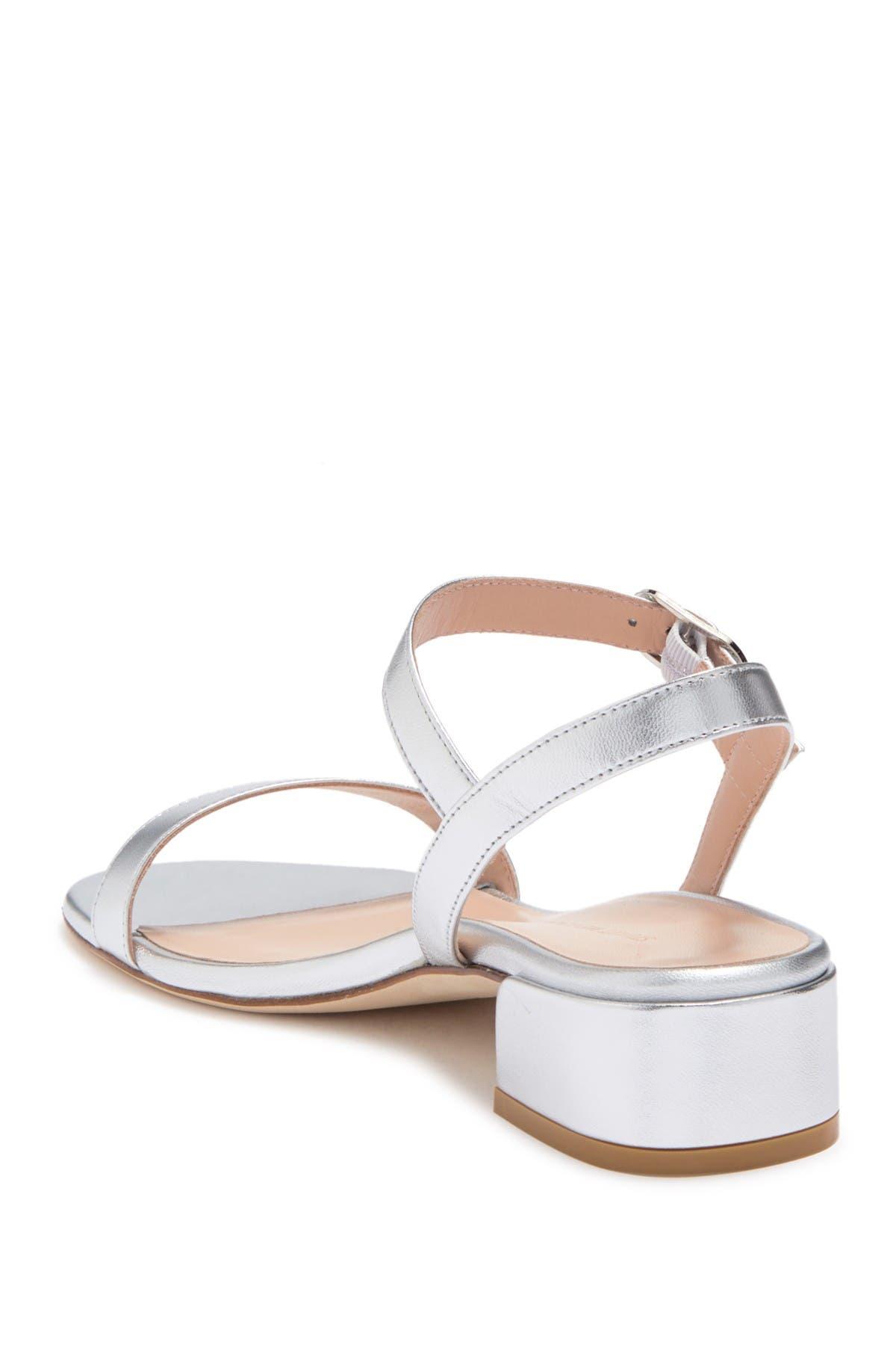 Stuart Weitzman Tibby Block Heel Sandal in Metallic | Lyst