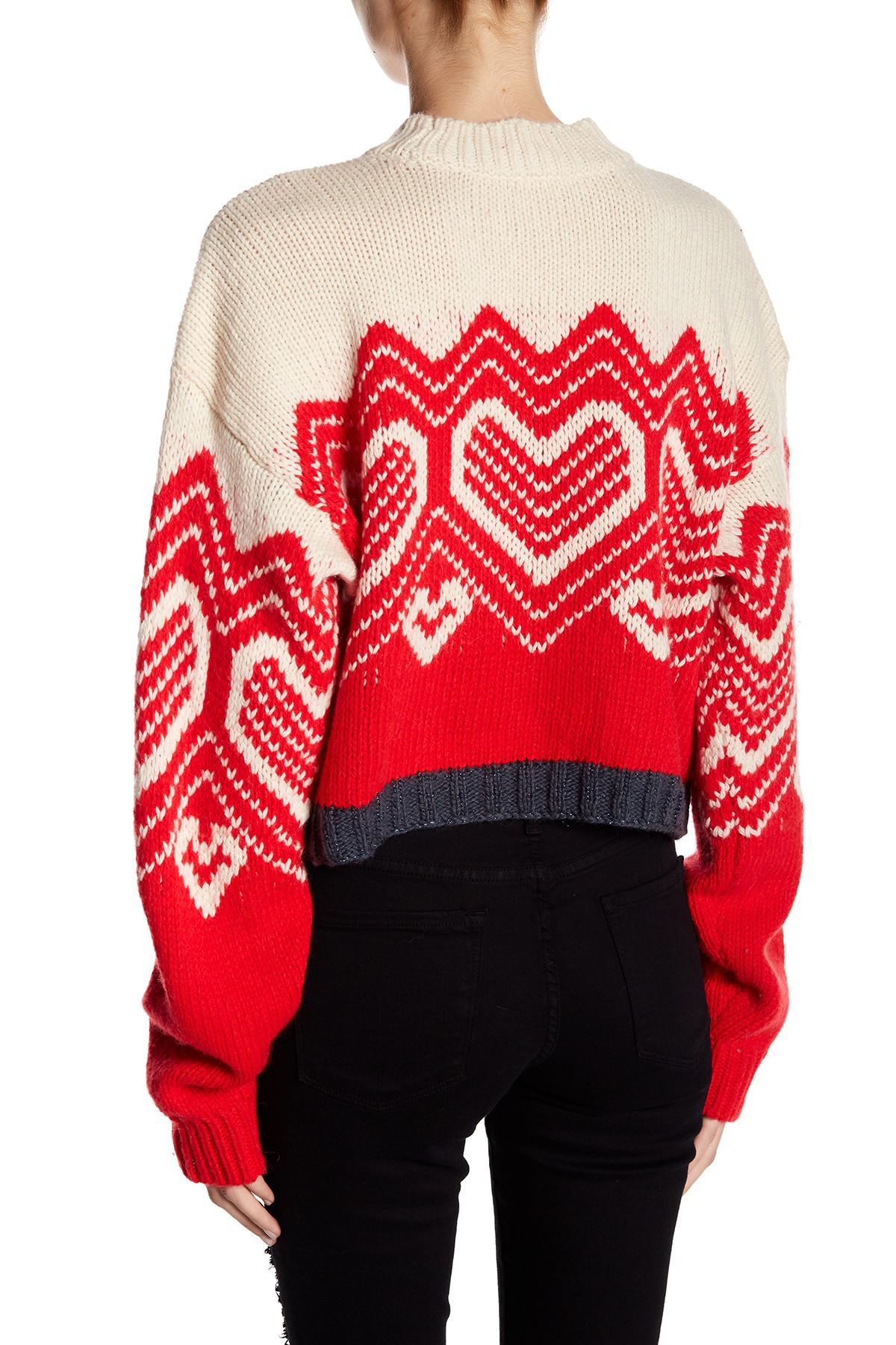 free people heart sweater