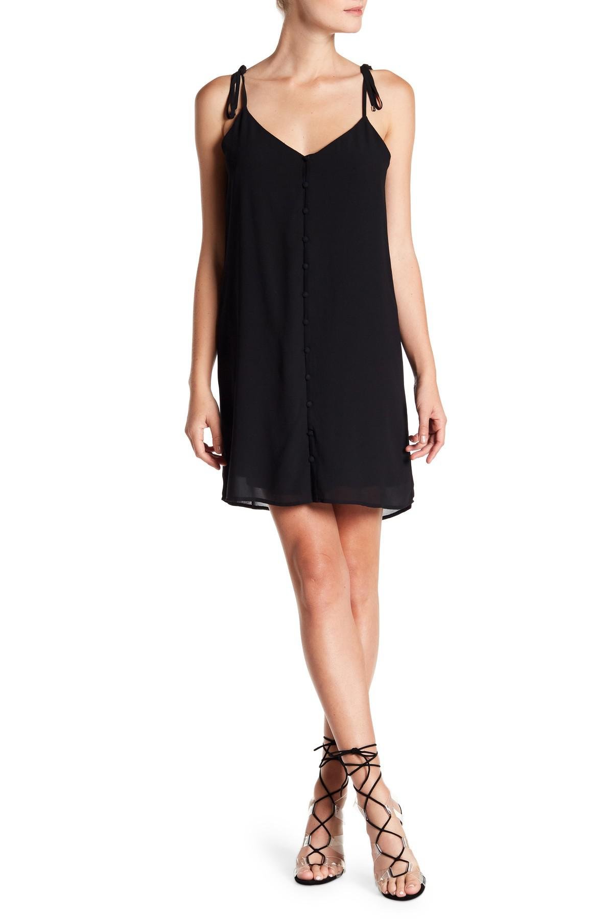 Naked Zebra Synthetic Button Down Dress in Black - Lyst