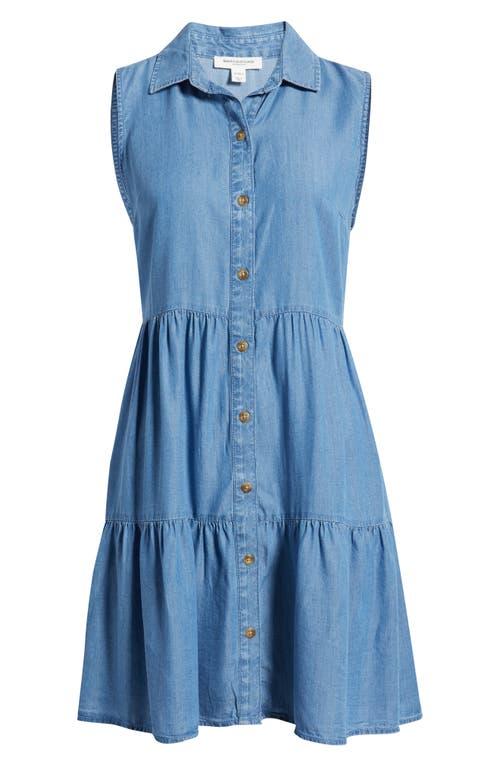 beach lunch lounge denim dress Women's Dresses South Beach Faux Placket Collared Dress Denim XL by Selfie Leslie