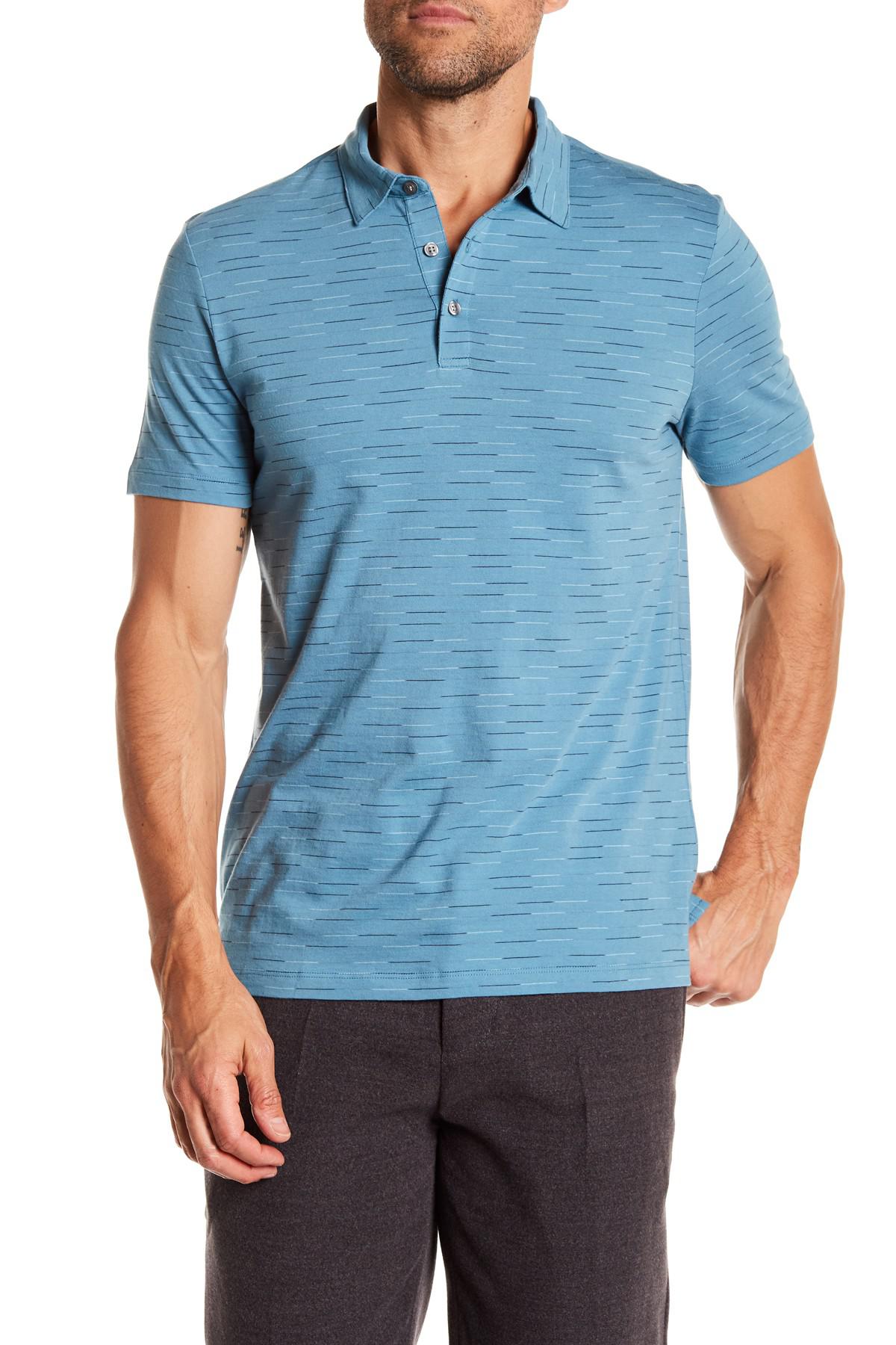 Lyst - Perry Ellis Cotton 3-button Polo Shirt in Blue for Men